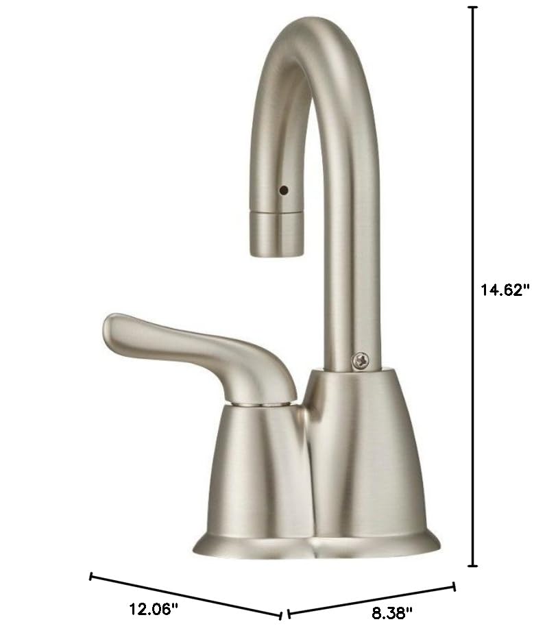 InSinkErator H-HOT150SN-SS Stainless Steel Instant Hot Water Dispenser System with Satin Nickel Finish - Perfect for Kitchen, Office & Coffee Stations