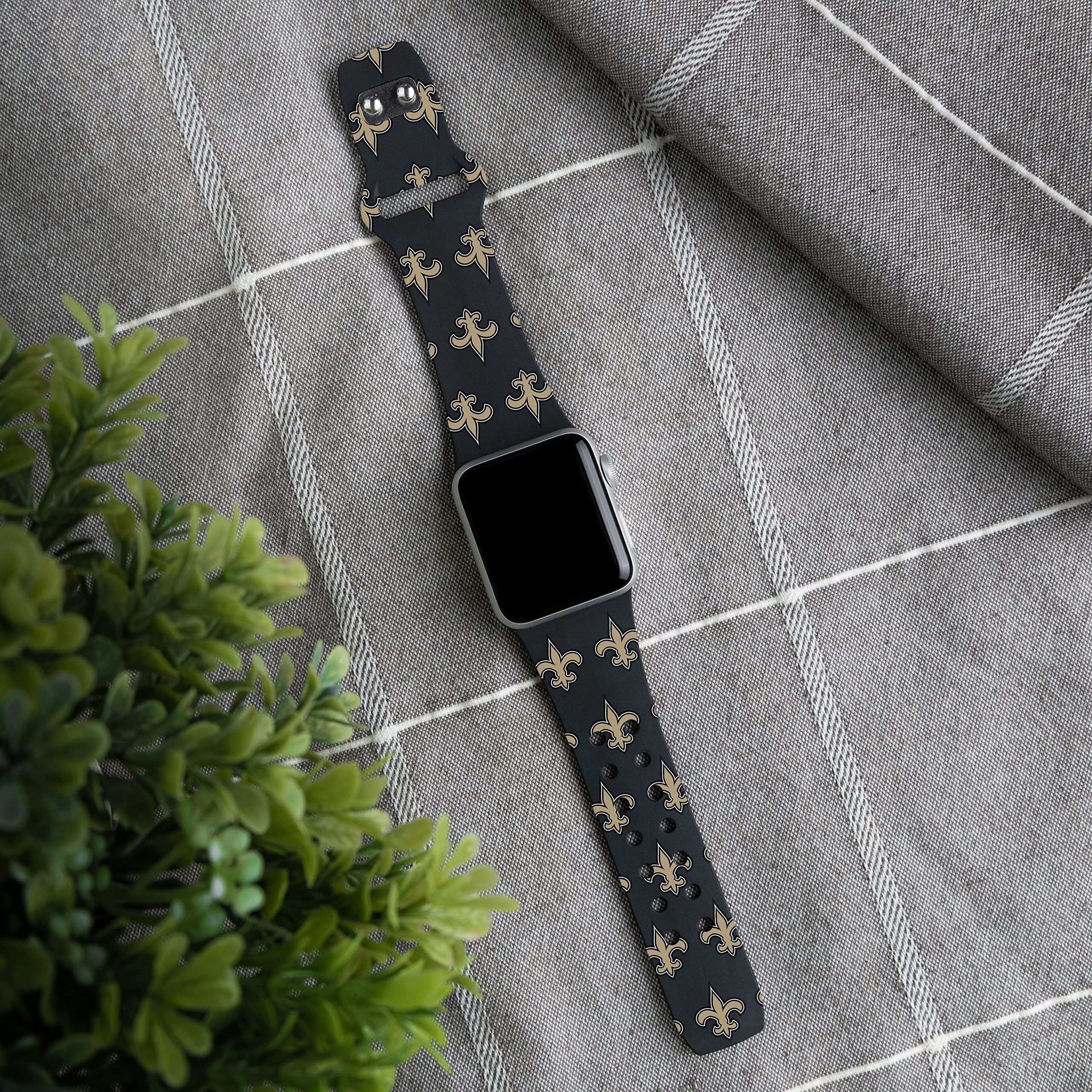 New Orleans Saints Apple Watch Band - HD Game Time Sports Strap Compatible with All Apple Watch Models - Perfect for NFL Fans & Game Day Accessories
