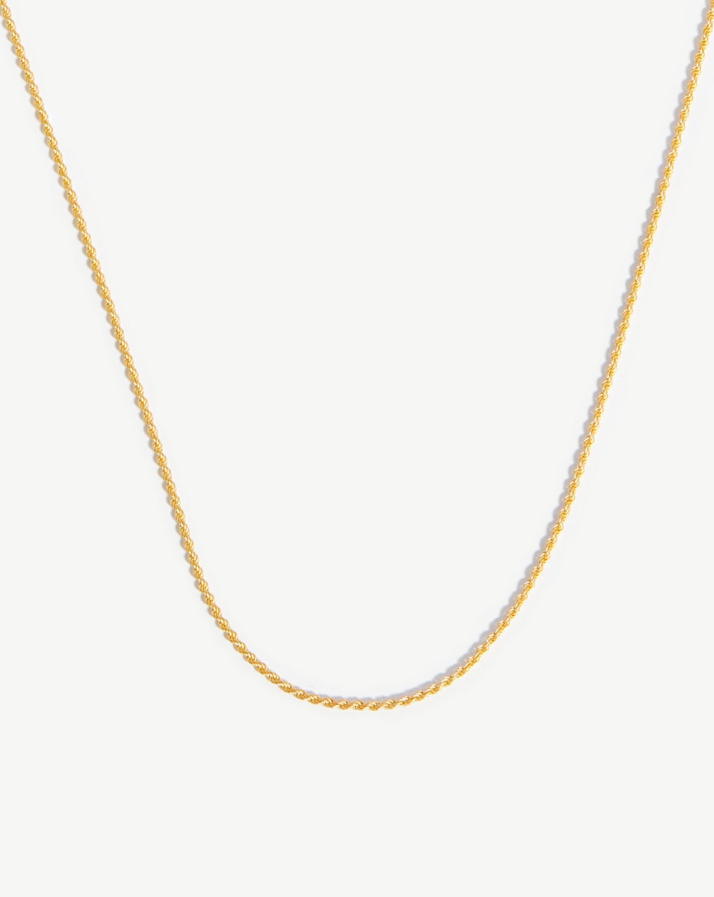 18k Gold Vermeil Medium Rope Chain Necklace for Women - Elegant Layering & Everyday Jewelry Gift