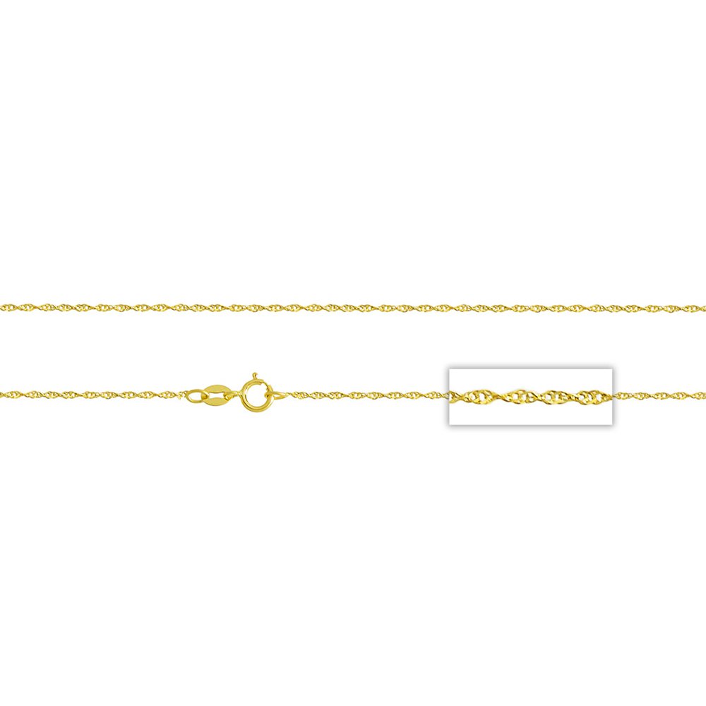 14K Yellow Gold Singapore Chain Necklace for Women - Dainty & Elegant Jewelry Gift for Her - Perfect for Everyday Wear, Special Occasions & Layering