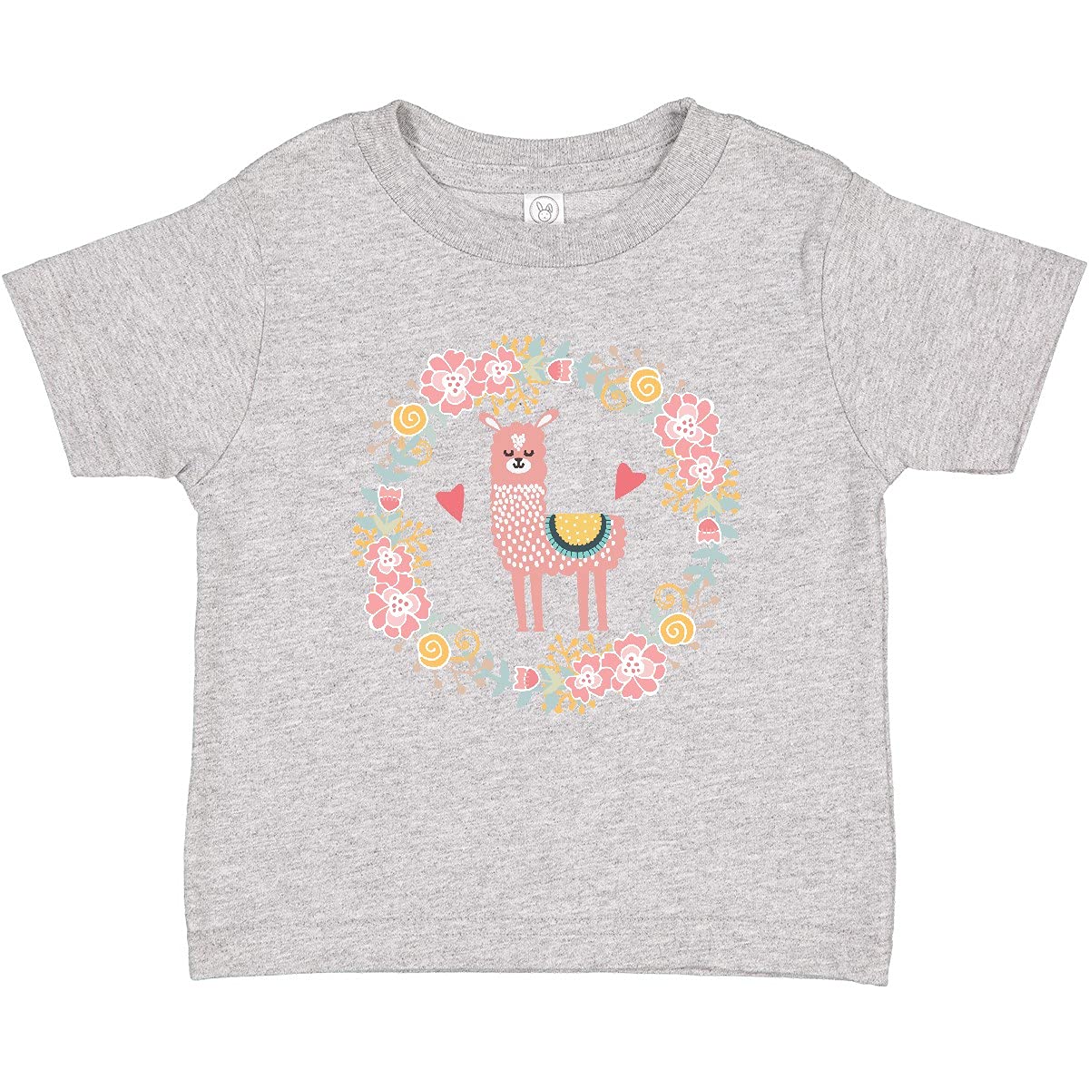 Inktastic Llama Rose Flower Wreath Baby T-Shirt - Cute Animal Graphic Tee for Toddlers & Infants - Perfect for Playdates, Birthday Parties & Family Photos