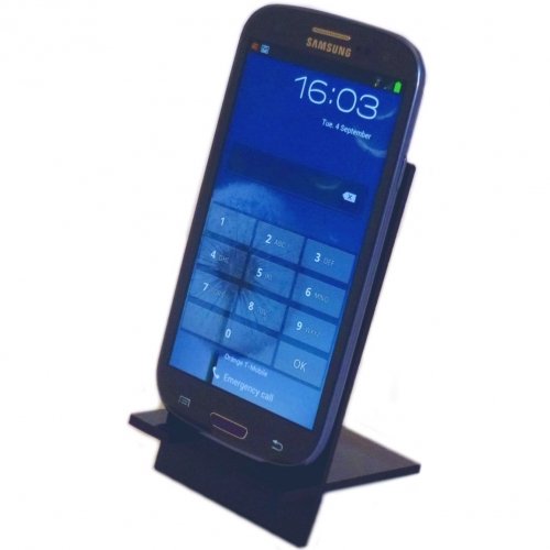 Black Acrylic Phone Stand - Adjustable & Durable Smartphone Holder for Desk, Tabletop, Office, Home - Perfect for Watching Videos, Video Calls & Hands-Free Use