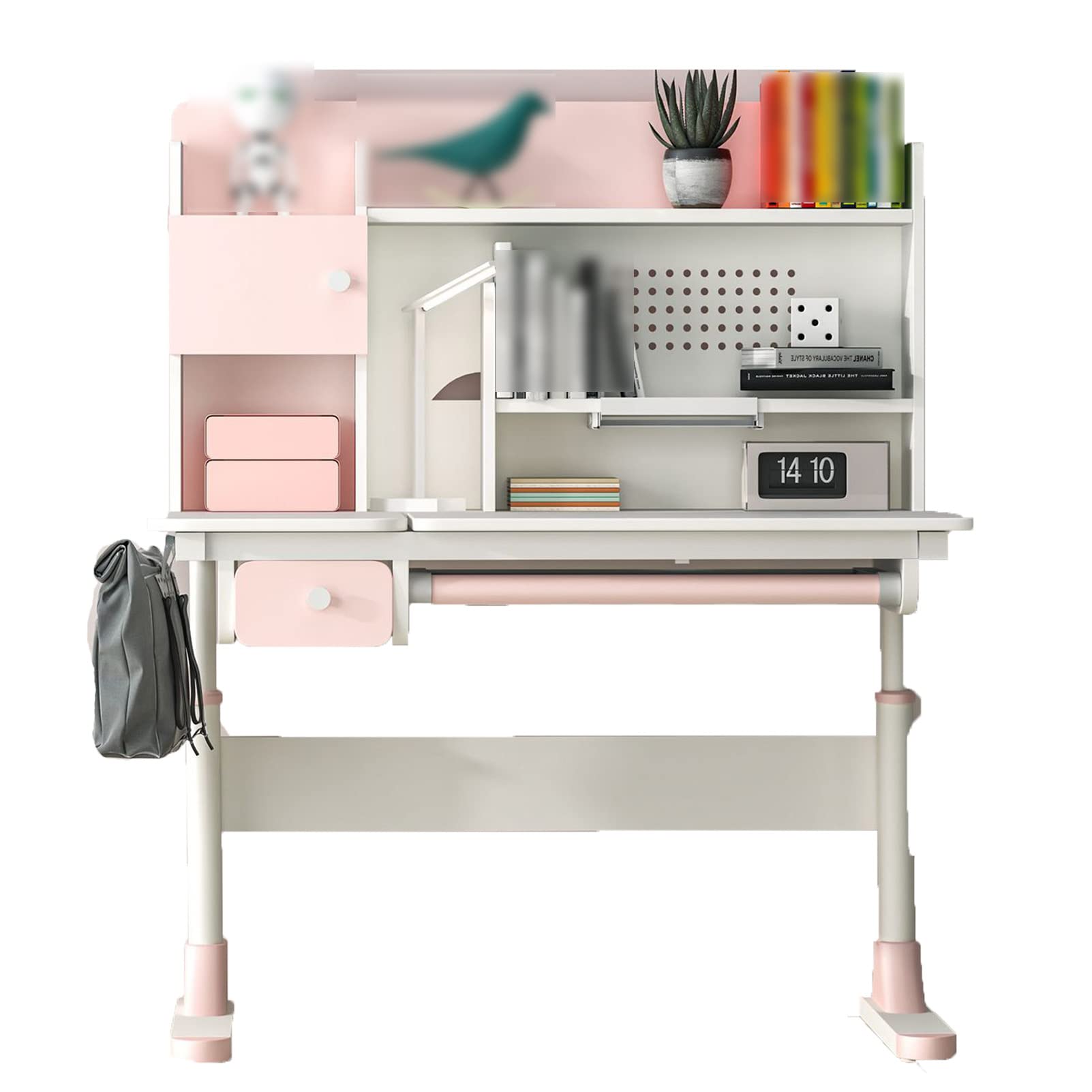 Adjustable Height Kids Study Desk and Chair Set - Ergonomic Liftable Student Desk with Chair for Painting, Studying, Reading - Modern Stylish Home Office & Classroom Furniture for Children