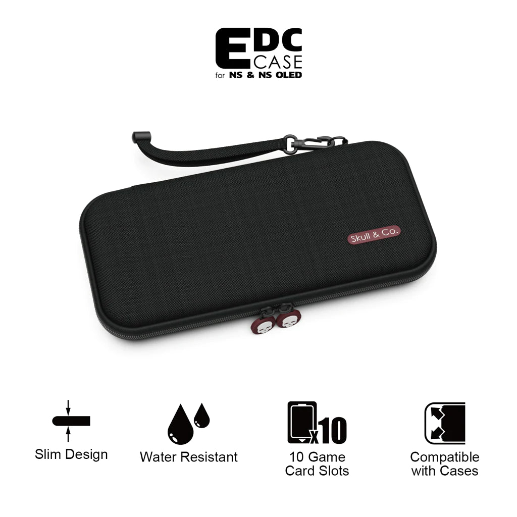 Skull & Co EDC Case for Nintendo Switch OLED & Slim - Protective Carrying Case (Black) | Travel Storage for Console, Joy-Cons & Accessories | Durable Hard Shell for Gaming On-The-Go