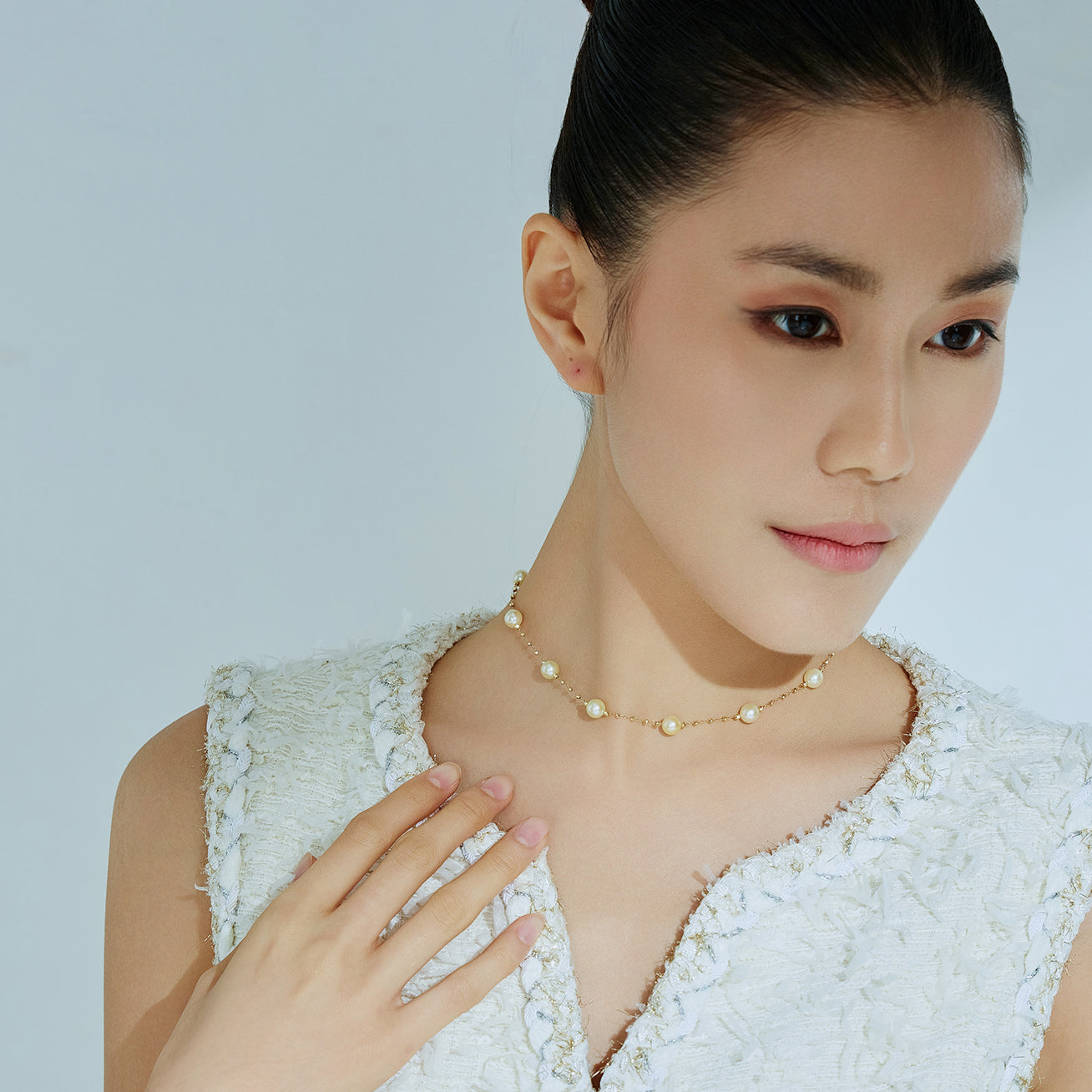 18K Solid Gold Akoya Pearl Necklace for Women - Elegant & Timeless Jewelry Gift for Wedding, Anniversary & Special Occasions