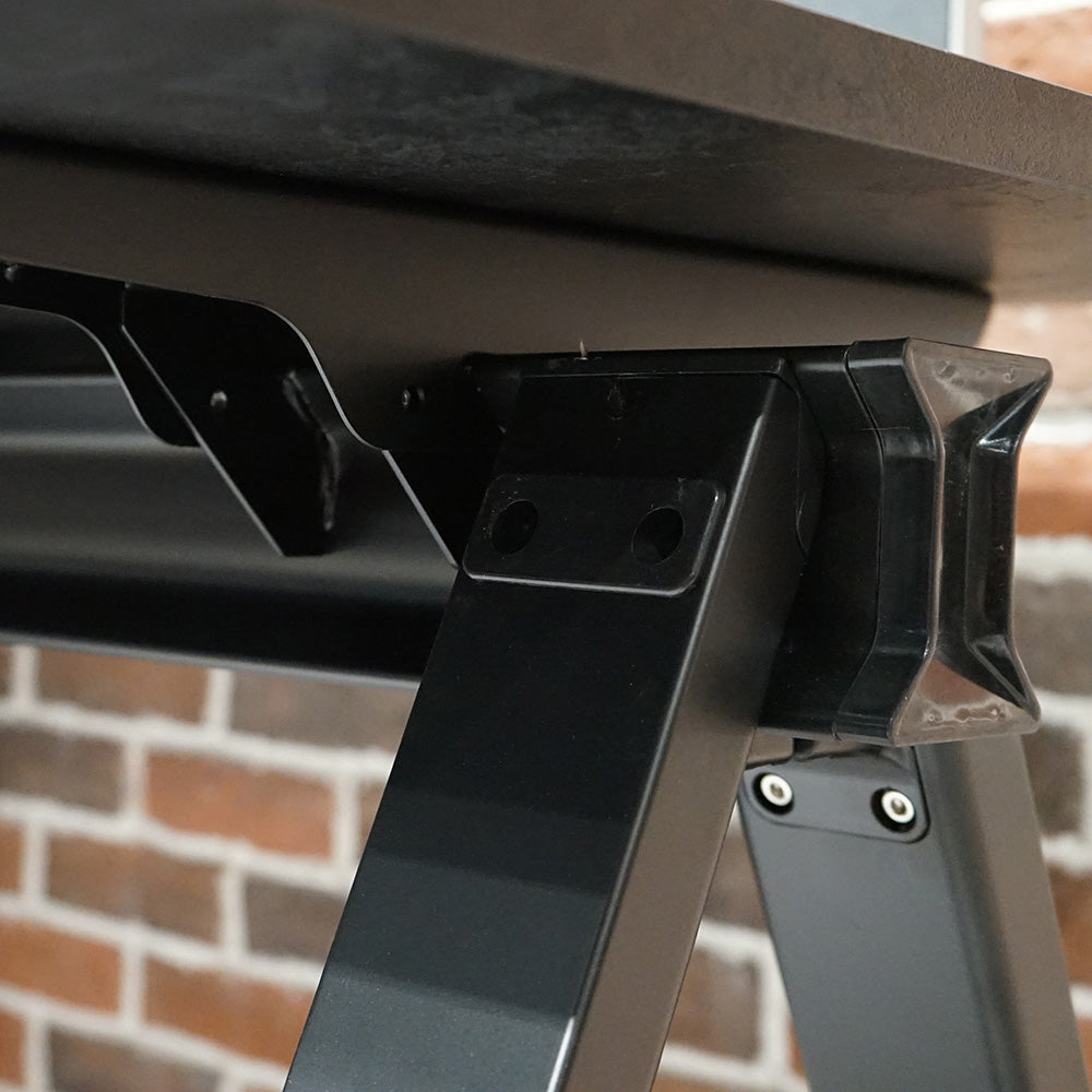DOLAN Reversible Single Seater Workstation 1.4m & 1.6m - Black Concrete Home Office Desk for Small Spaces | Compact Workstation for Study, Writing & Computer Use