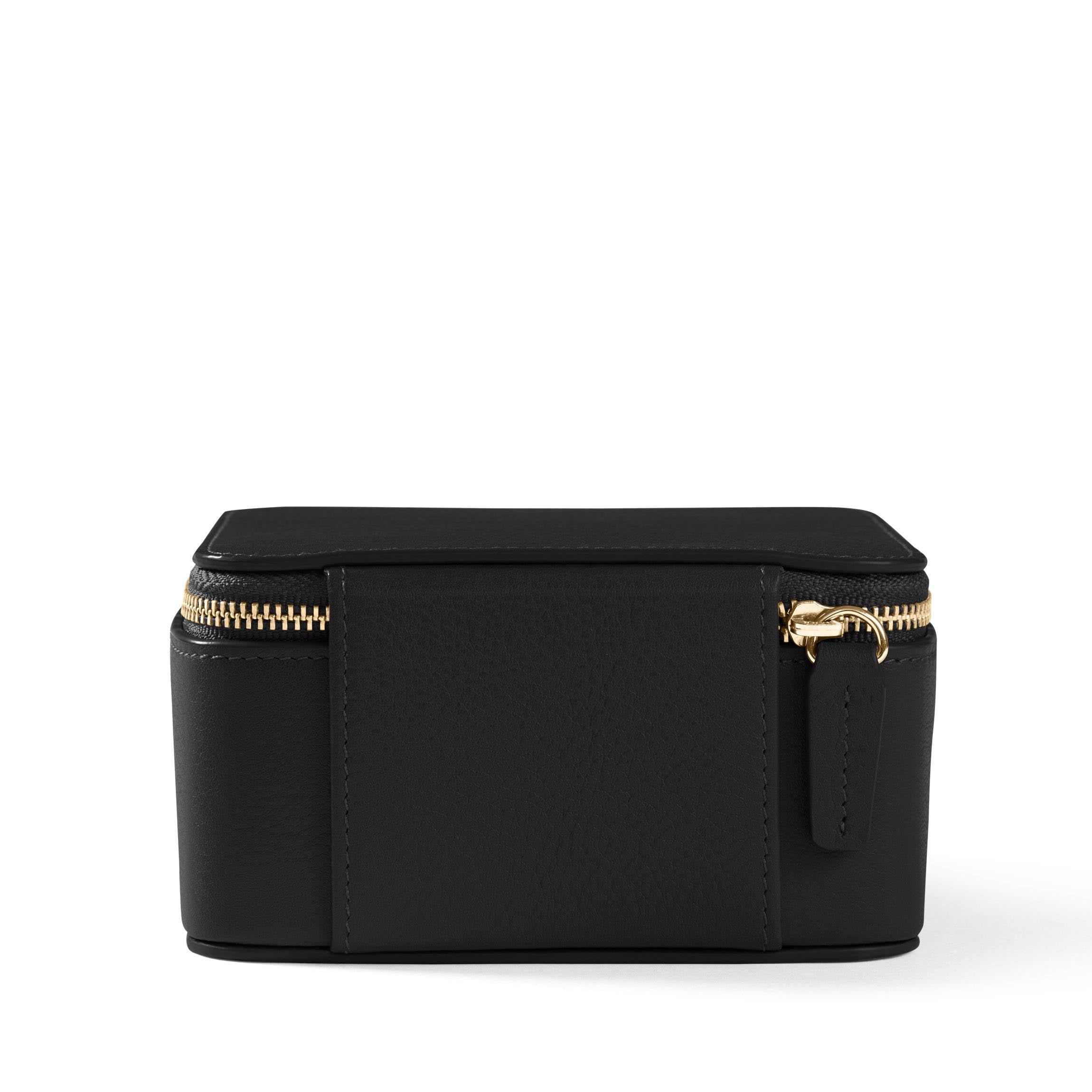 Leatherology Black Onyx Medium Jewelry Organizer - Premium Leather Jewelry Box with Ample Storage, Structured Design for Necklaces & Bracelets | Perfect for Travel, Vanity & Gift Giving