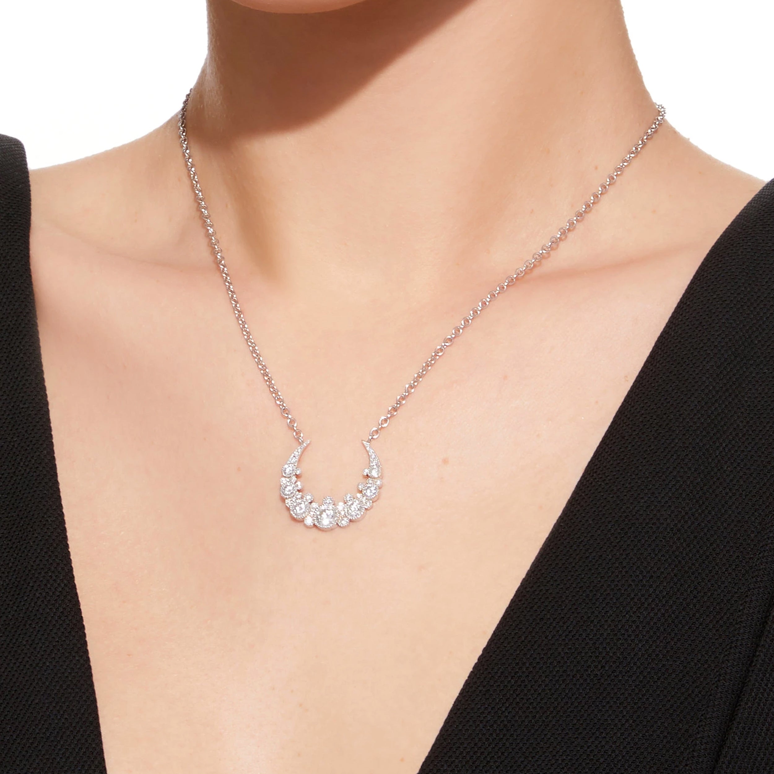 Medium Moon Pendant Necklace - Elegant Silver Crescent Moon Charm Jewelry for Women | Perfect for Everyday Wear, Gift Giving & Boho Fashion