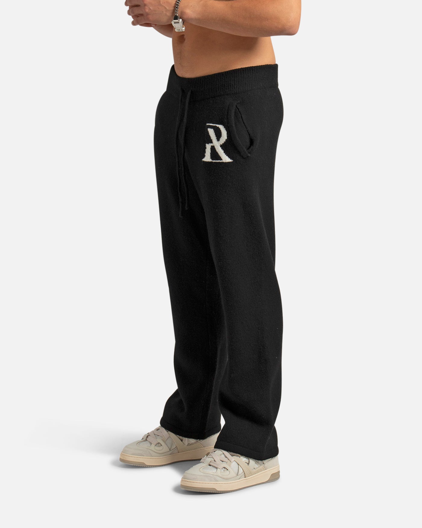 SSS Realism Radiant Knit Pants for Women - Soft Stretchy High Waisted Lounge Pants - Black - Perfect for Yoga, Workout & Casual Wear