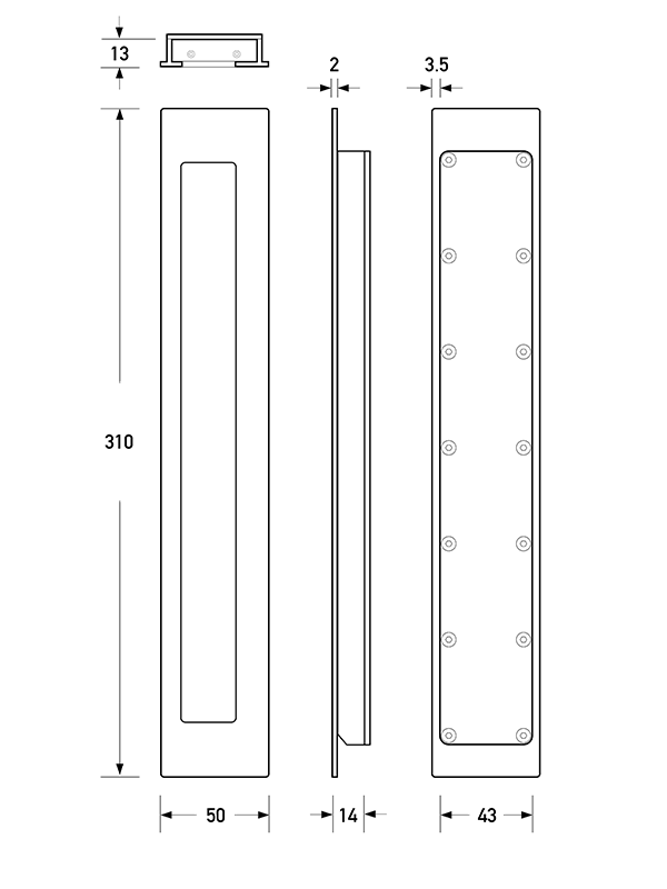 HB 1475 Large Bi-Fold Flush Pull Handle - Heavy Duty Stainless Steel Door Hardware for Closet, Cabinet & Interior Doors | Smooth Operation & Easy Installation