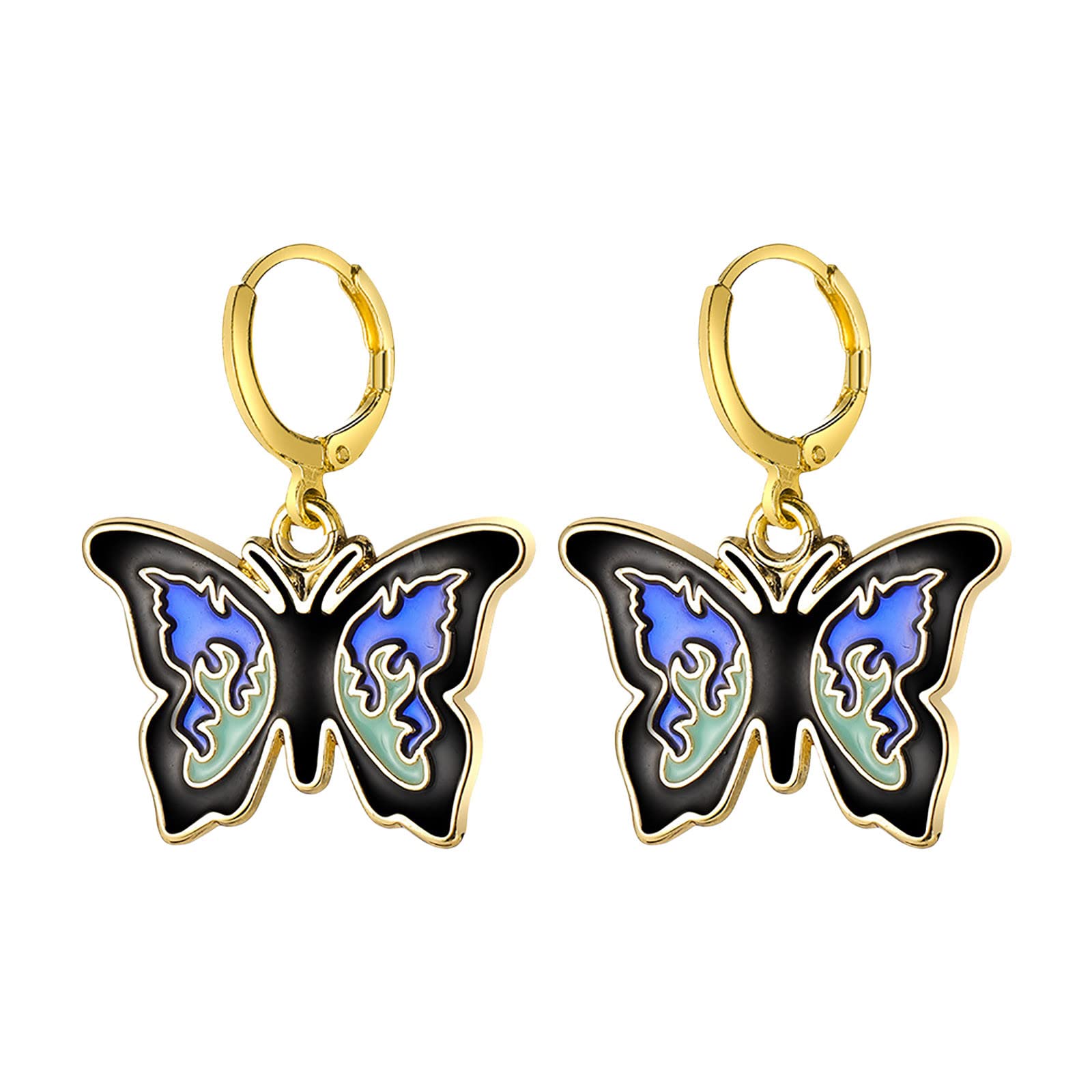 Butterfly Pendant Earrings - Colorful Insect Drop Earrings, Creative Retro Style Jewelry for Women | Perfect for Parties, Weddings & Everyday Wear