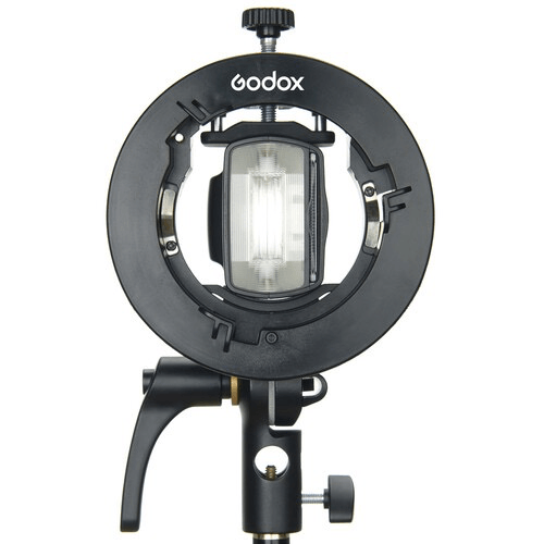 Godox S2 Speedlite Bracket for Bowens Mount - Universal Flash Bracket for Studio Photography, Portrait & Product Shooting - Perfect for Canon, Nikon, Sony DSLR Cameras