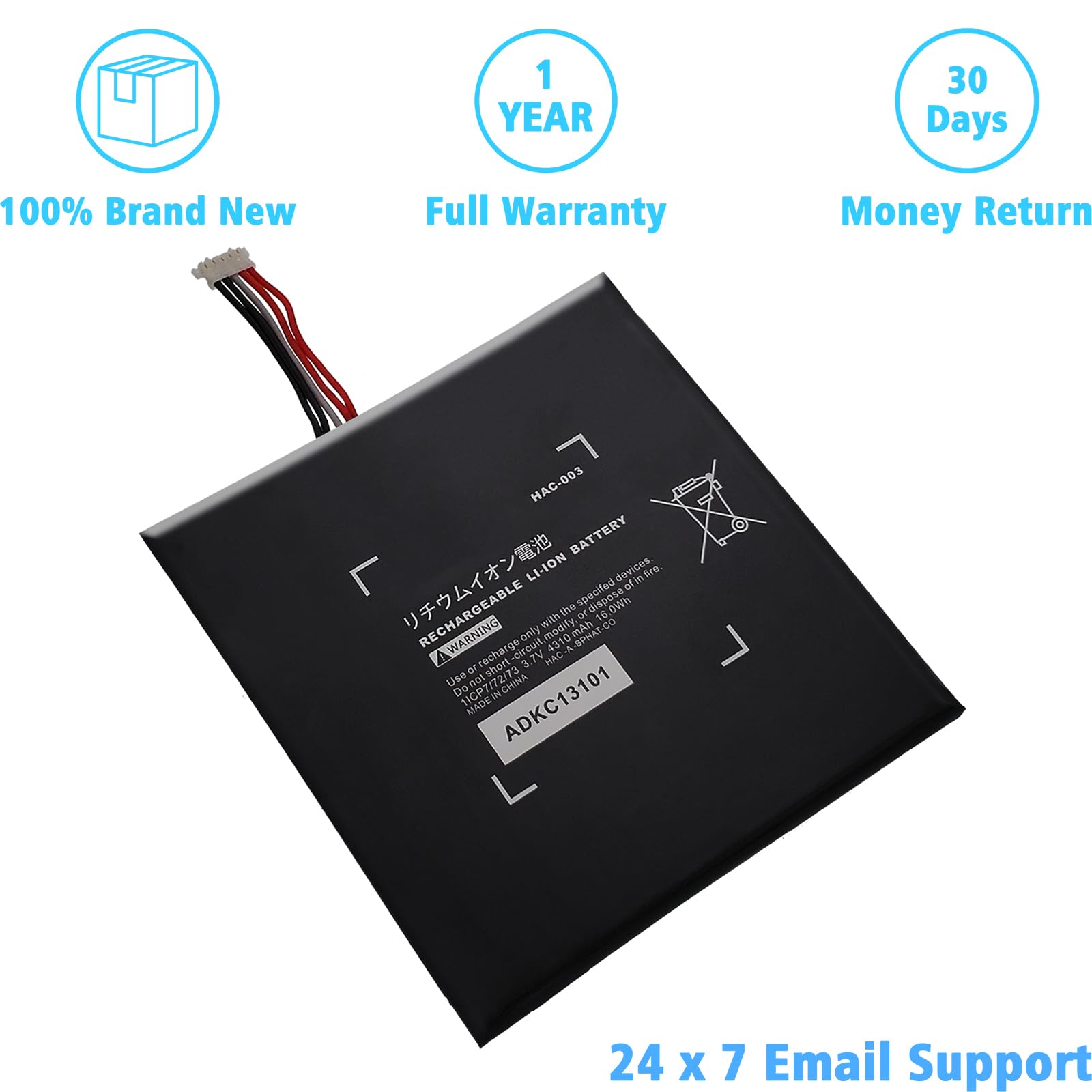Original Title: HAC-003 4310MAH Battery Compatible with Nintendo Switch Console Handhold HAC-001,High Capacity Internal Battery with Installation Tools Kit    Optimized Title: **HAC-003 4310mAh Replacement Battery for Nintendo Switch Console (HAC-001) – High Capacity Internal Battery with Installation Tool Kit – Perfect for Gaming On-The-Go & Extended Play Sessions**