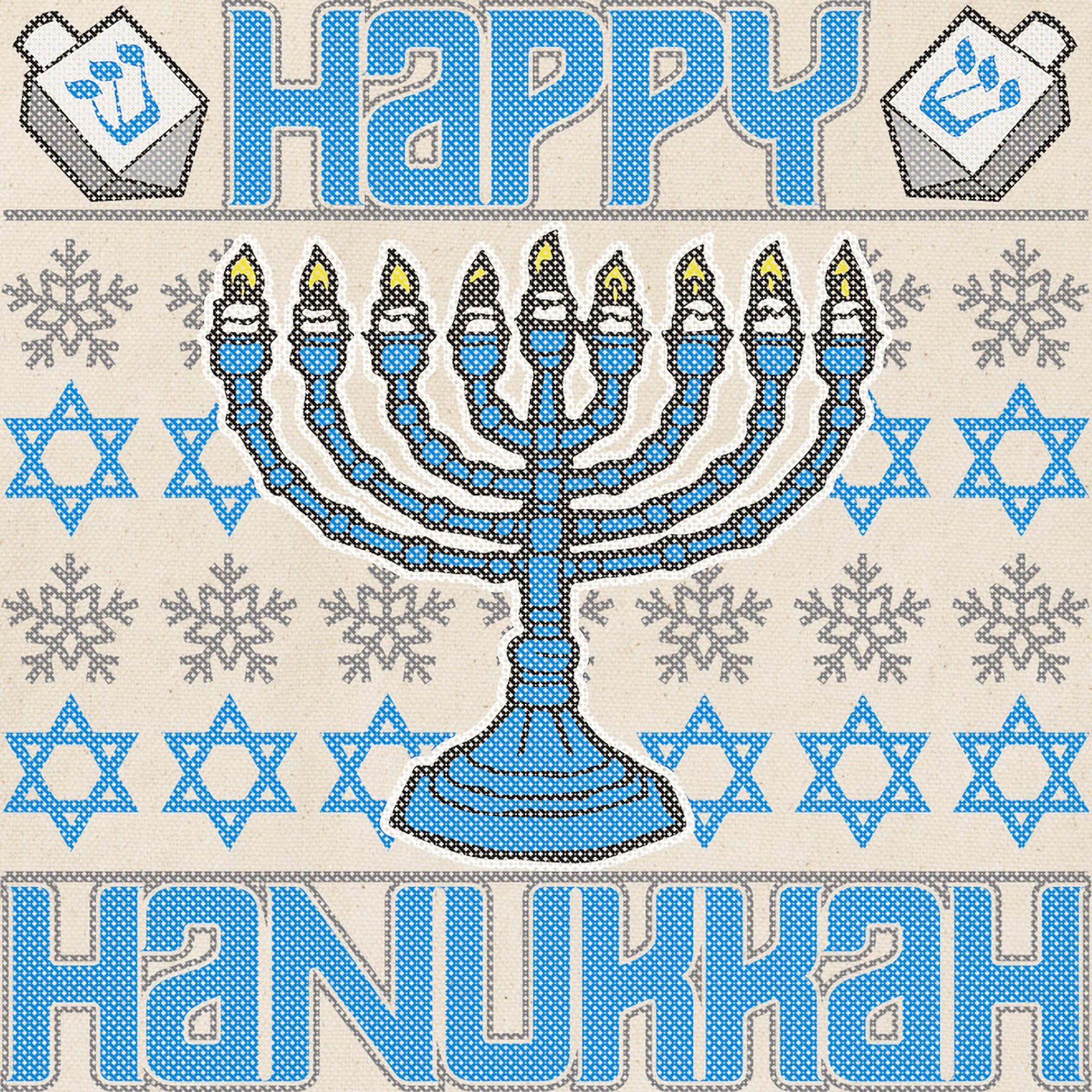 Happy Hanukkah Tote Bag - Natural Canvas Reusable Shopping Bag for Holiday Gifts, Groceries & Everyday Use | Eco-Friendly Gift Idea