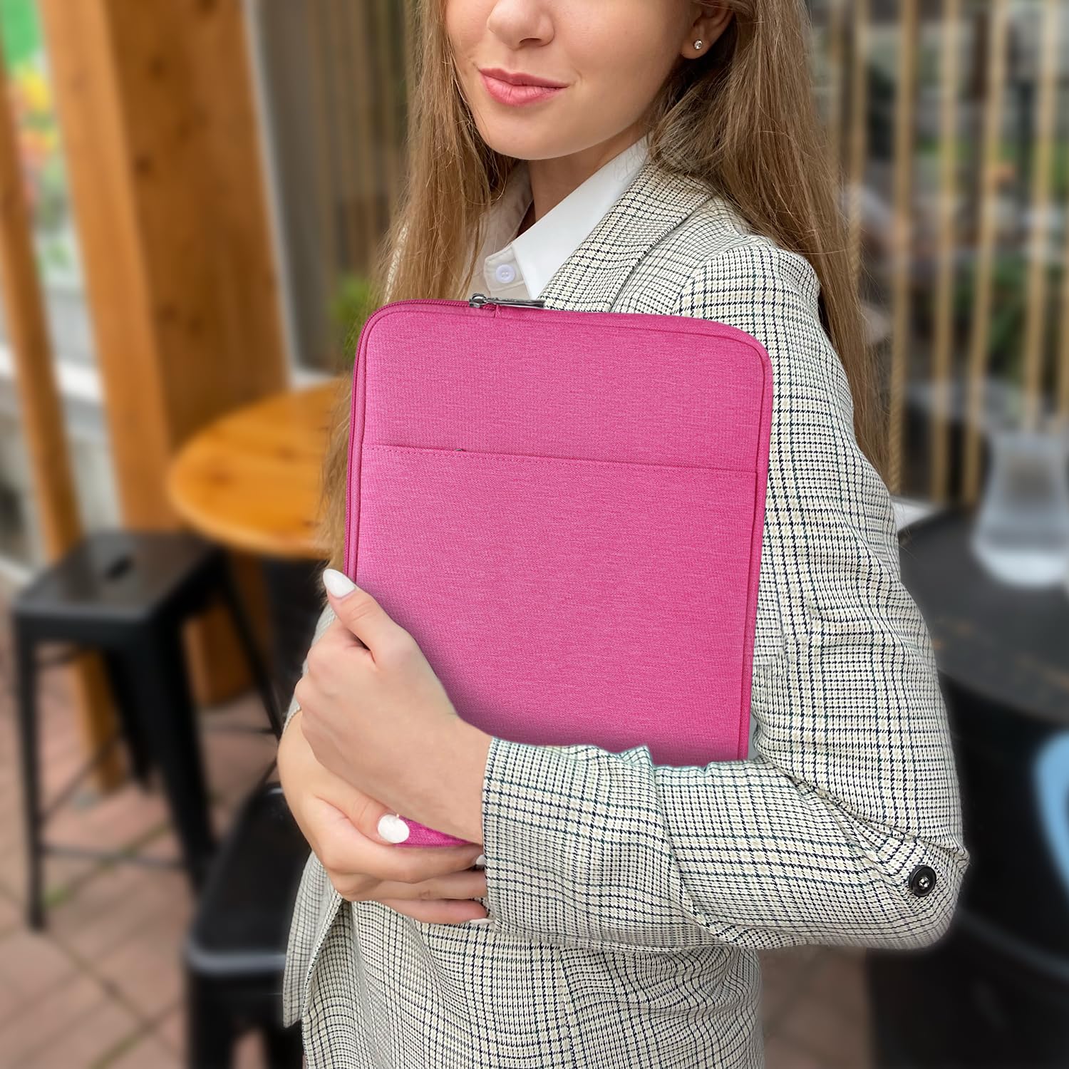Premium 14-15 Inch Laptop Sleeve Bag Set for MacBook Air 15 M3/M2 & MacBook Pro 15 | Protective Case for Dell XPS 15, HP, Lenovo, Asus, Acer Notebooks | Waterproof & Shockproof | Rose Red | Perfect for Work, Travel & School