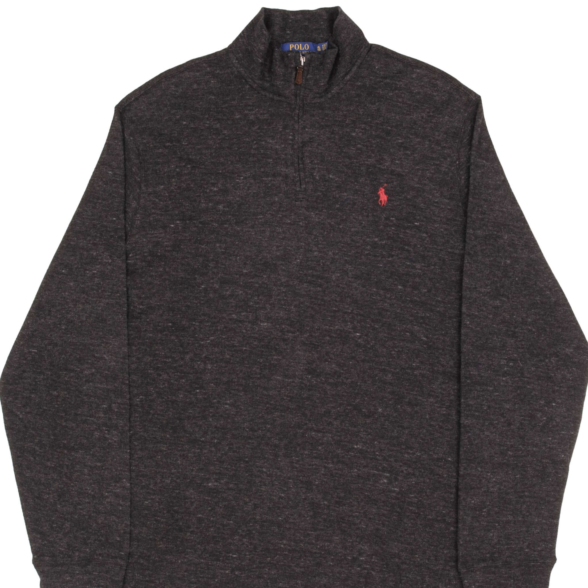 Ralph Lauren Men's Dark Grey Quarter Zip Sweater - Size XL - Comfortable & Stylish Pullover for Casual Wear, Office & Outdoor Activities