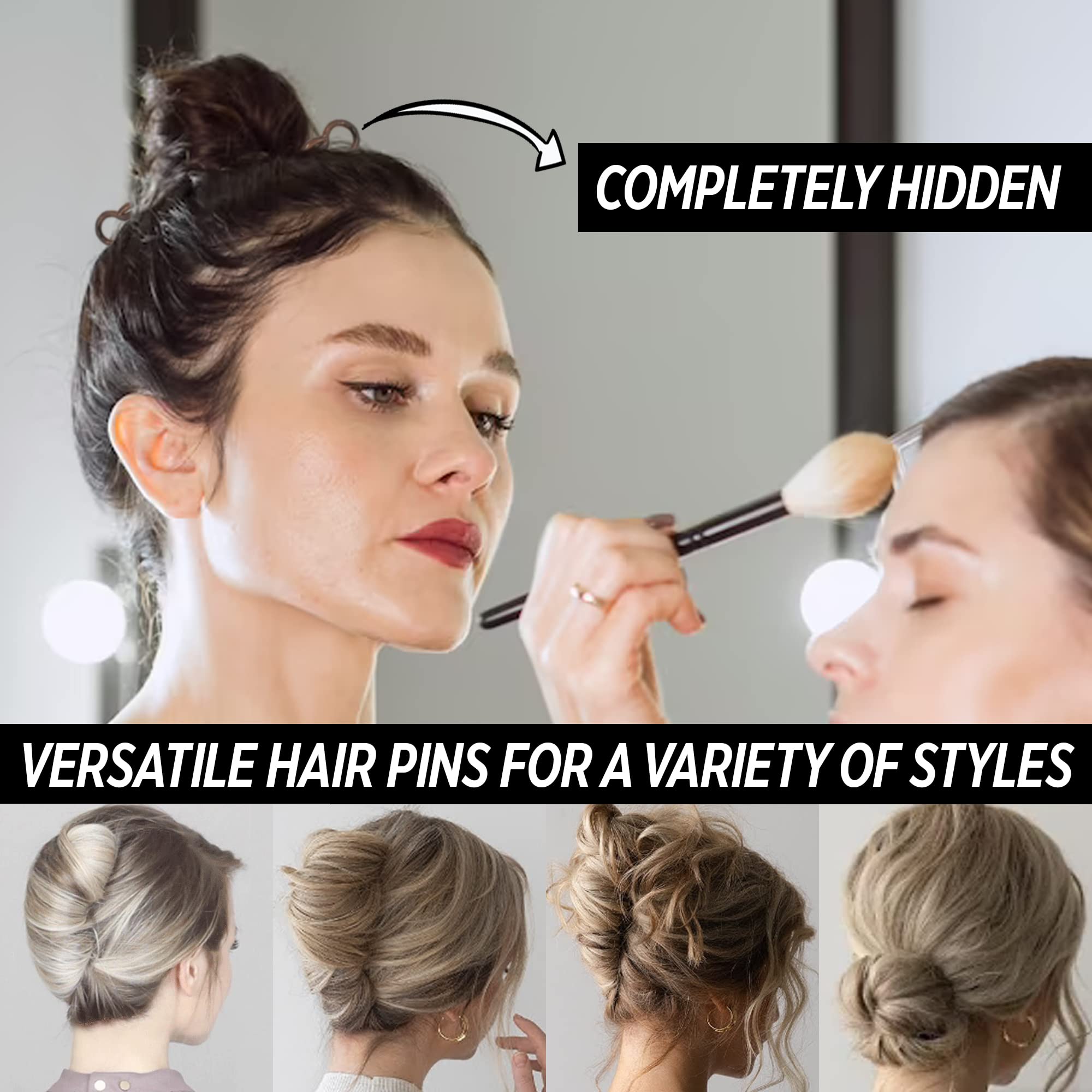 Magic Grip U-Shaped Plastic Hair Pins - Strong & Durable Hair Styling Accessories for Fine, Thick & Long Hair - Set of 20 Crystal Hairpins - Perfect for Updos, Braids, Buns & Everyday Hairstyles
