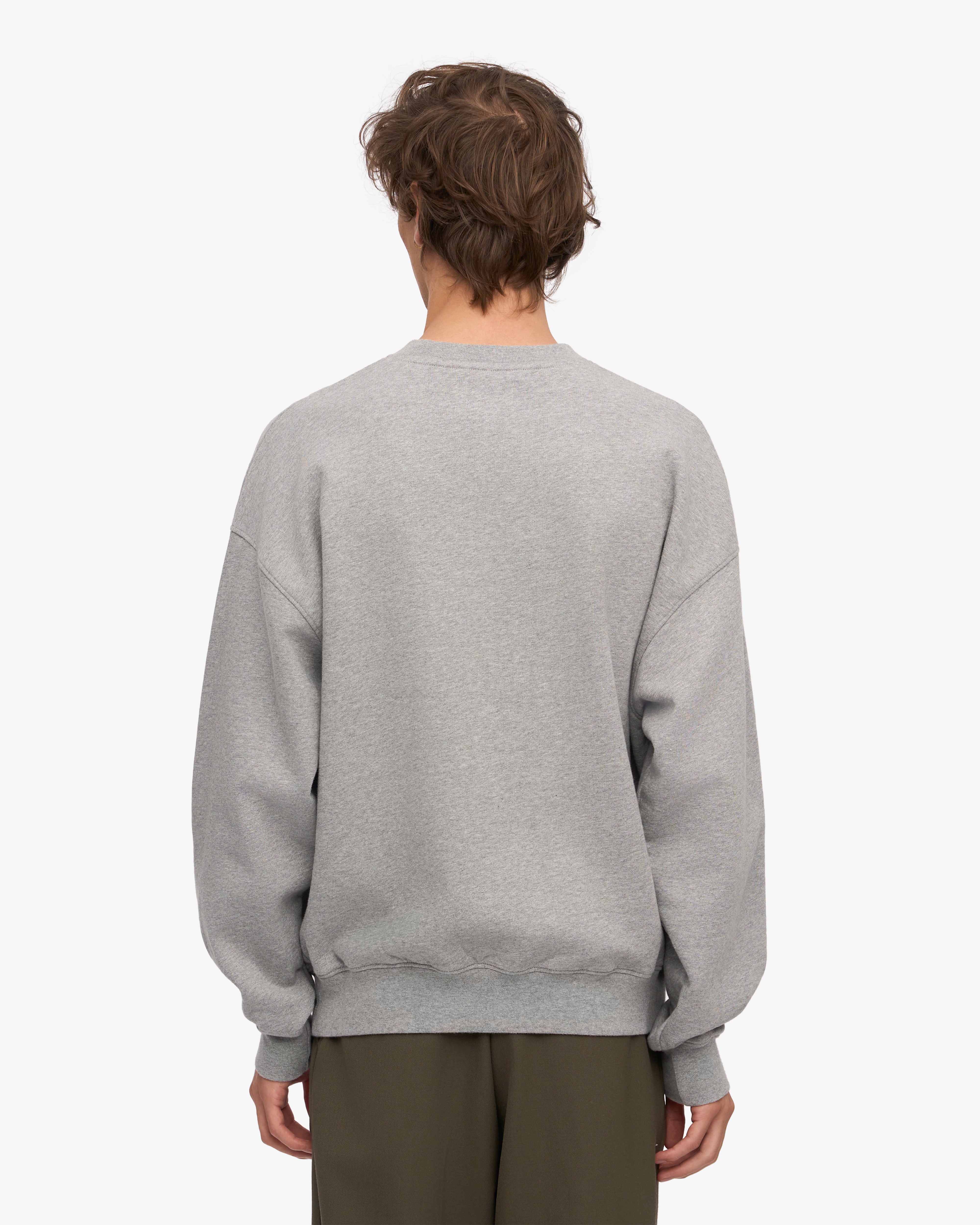 Organic Oversized Crewneck Sweatshirt for Women - Soft Heather Grey Cotton Pullover - Cozy Loungewear & Casual Outfit Essential