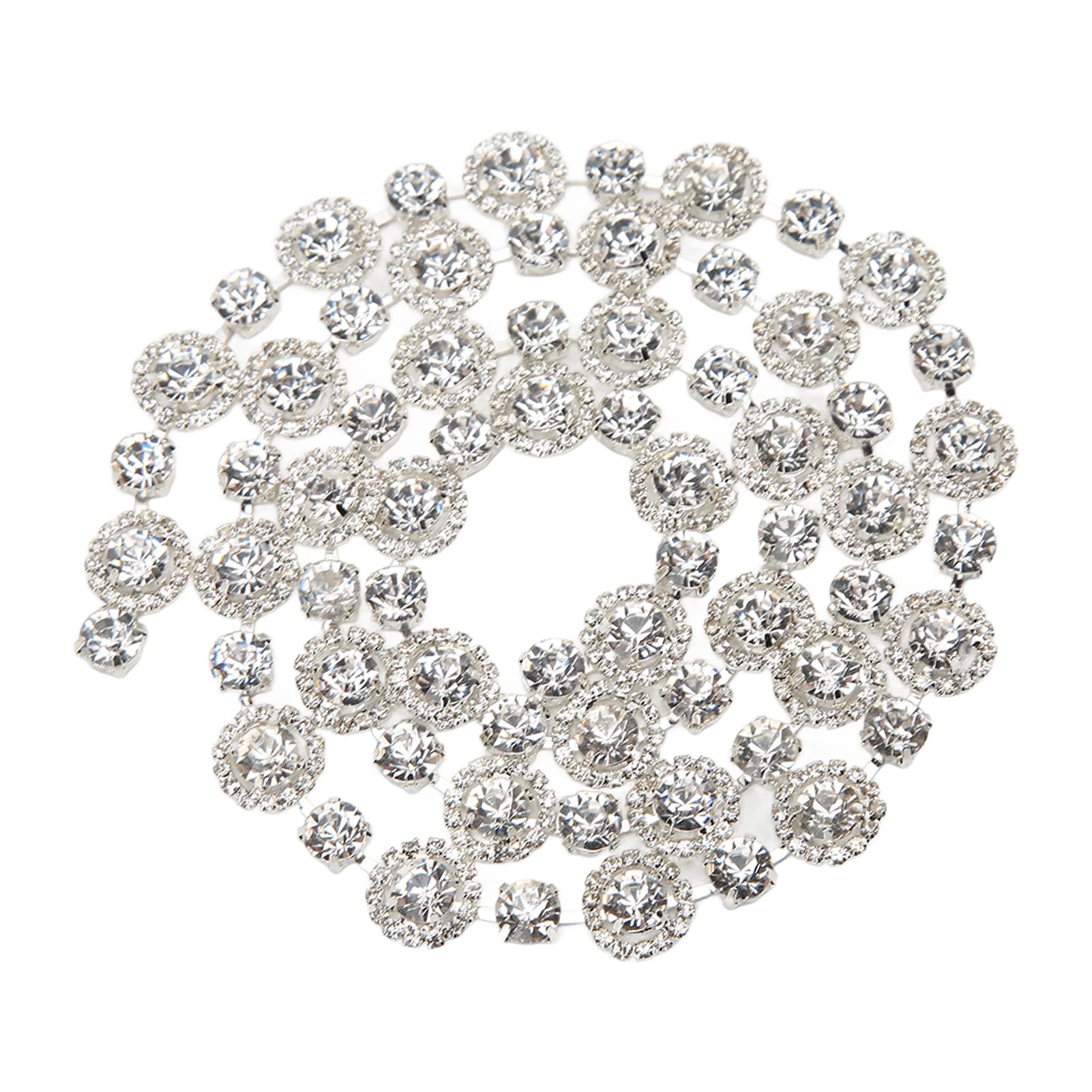 DIY Rhinestone Chain - 1 Yard Elegant Glass Alloy Rhinestone Chain for Wedding Decorations, Party Accessories & Craft Projects | Easy to Use for Jewelry Making, Costume Design & Home Decor