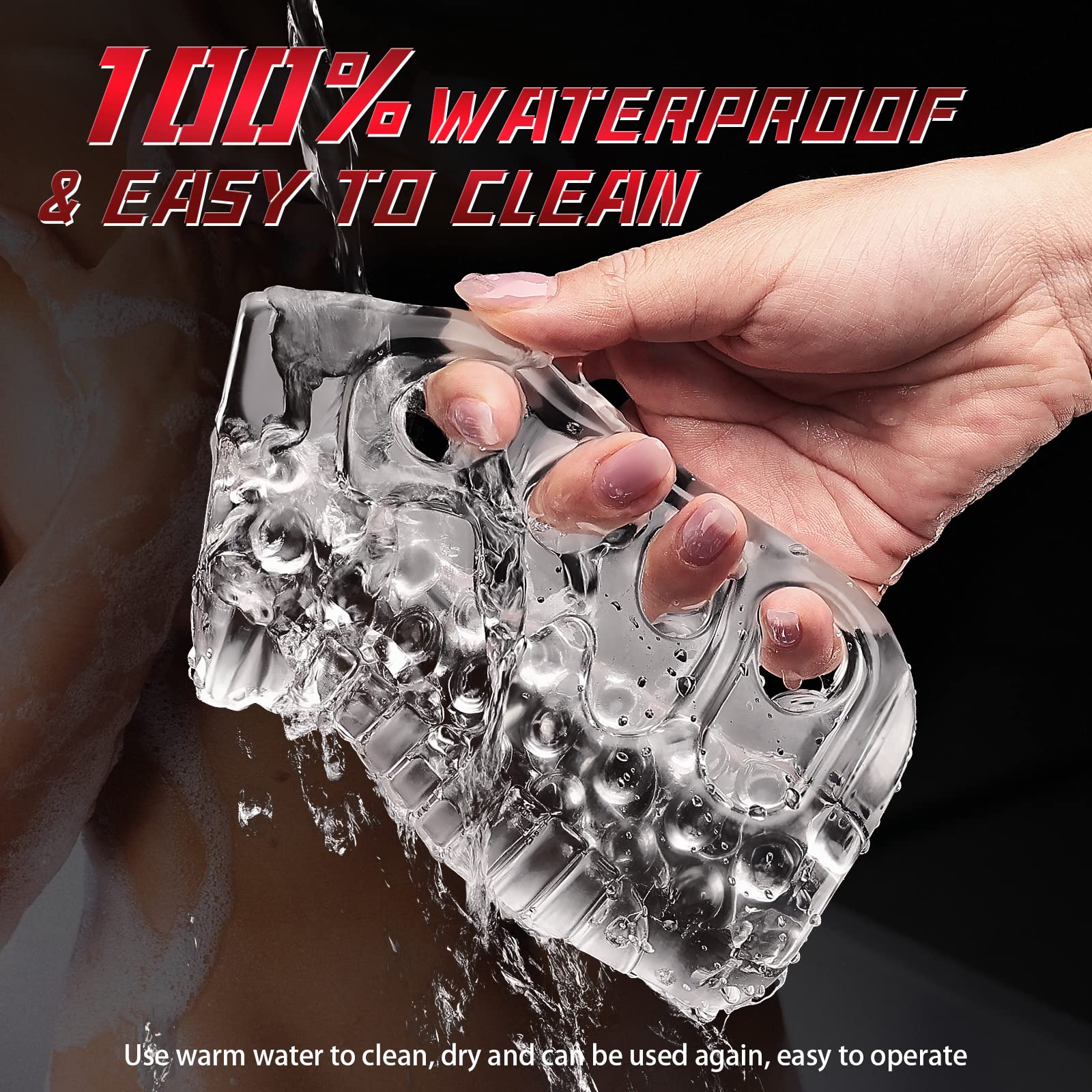 Premium Transparent Male Masturbator - Soft TPE Pocket Pussy Stroker Cup with Realistic Vagina Texture & Stretchy Channel | Open-Ended Penis Trainer for Men | Discreet Solo Pleasure & Stamina Training at Home