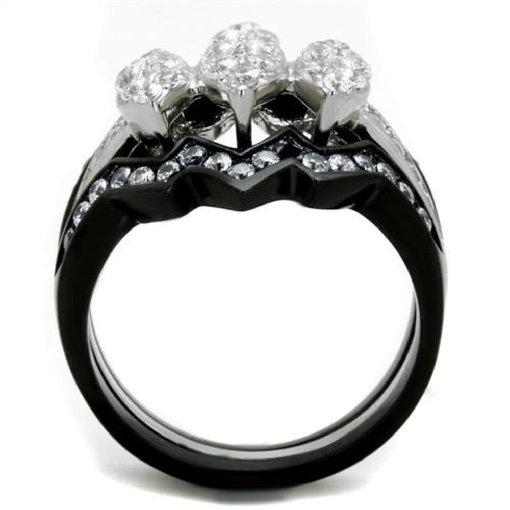 His & Her Wedding Rings - Stainless Steel & Titanium Set for Couples