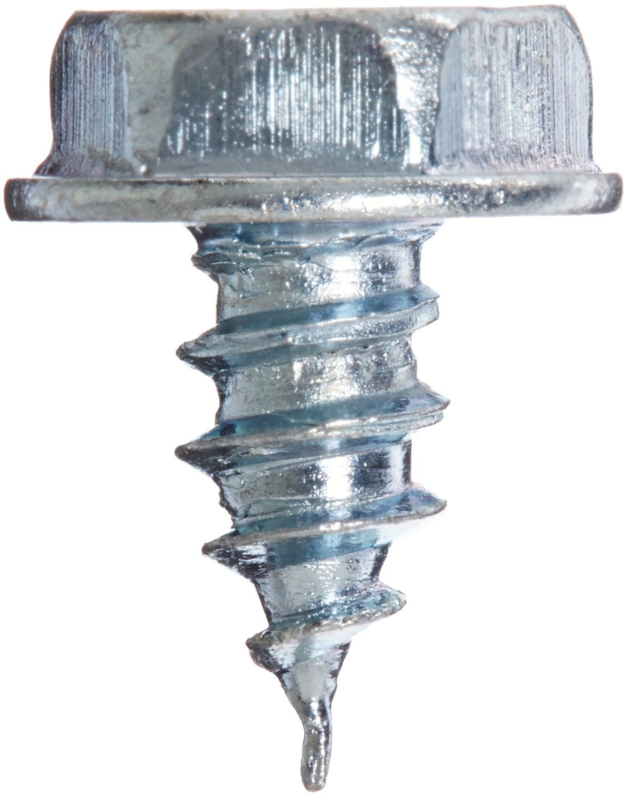 Small Parts 0604ABW Zinc Plated Steel Sheet Metal Screw, Hex Washer Head, Hex Drive, Type AB, #6-20 Thread, 1/4