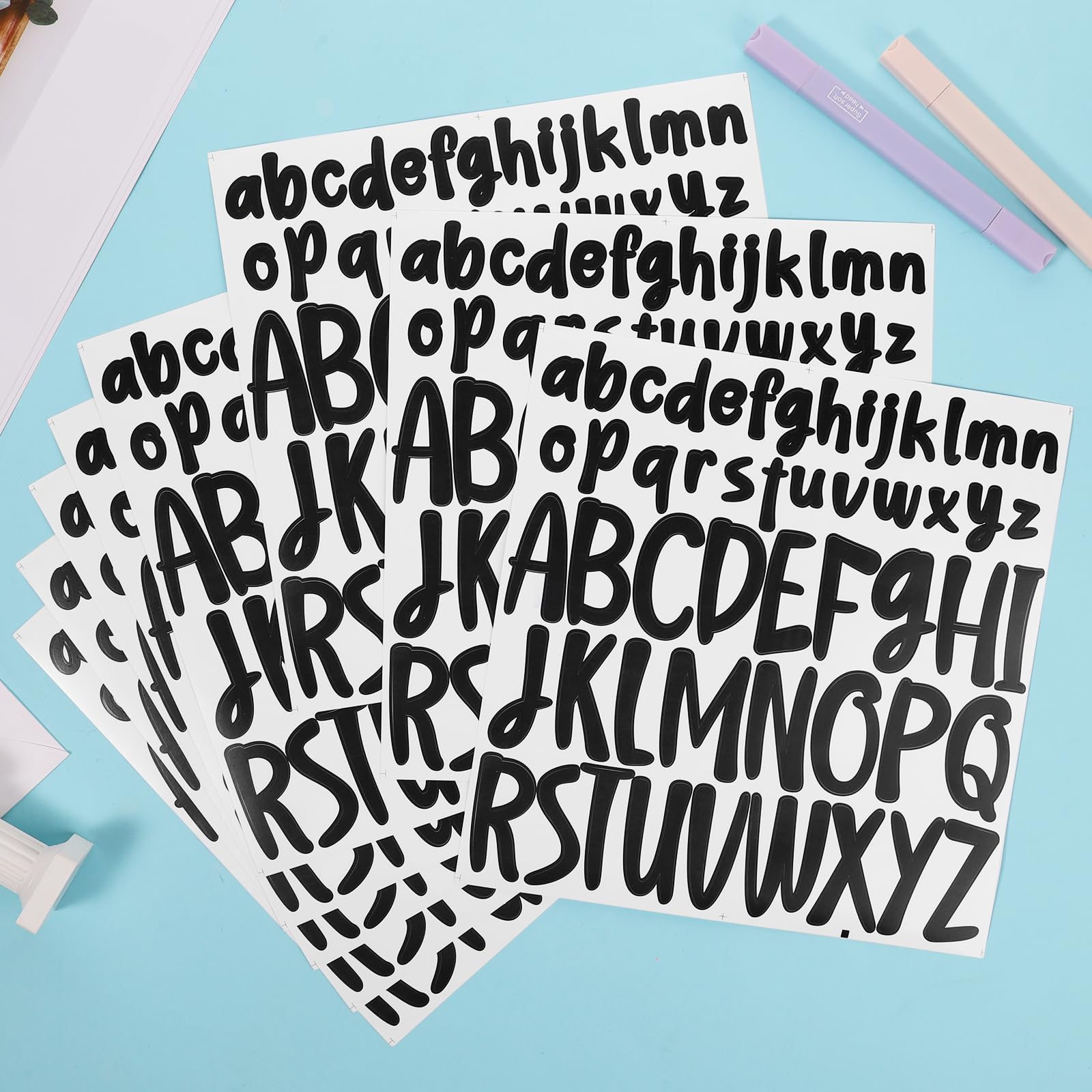 416pcs Self-Adhesive Alphabet Letter Stickers - 8 Sheets with 1