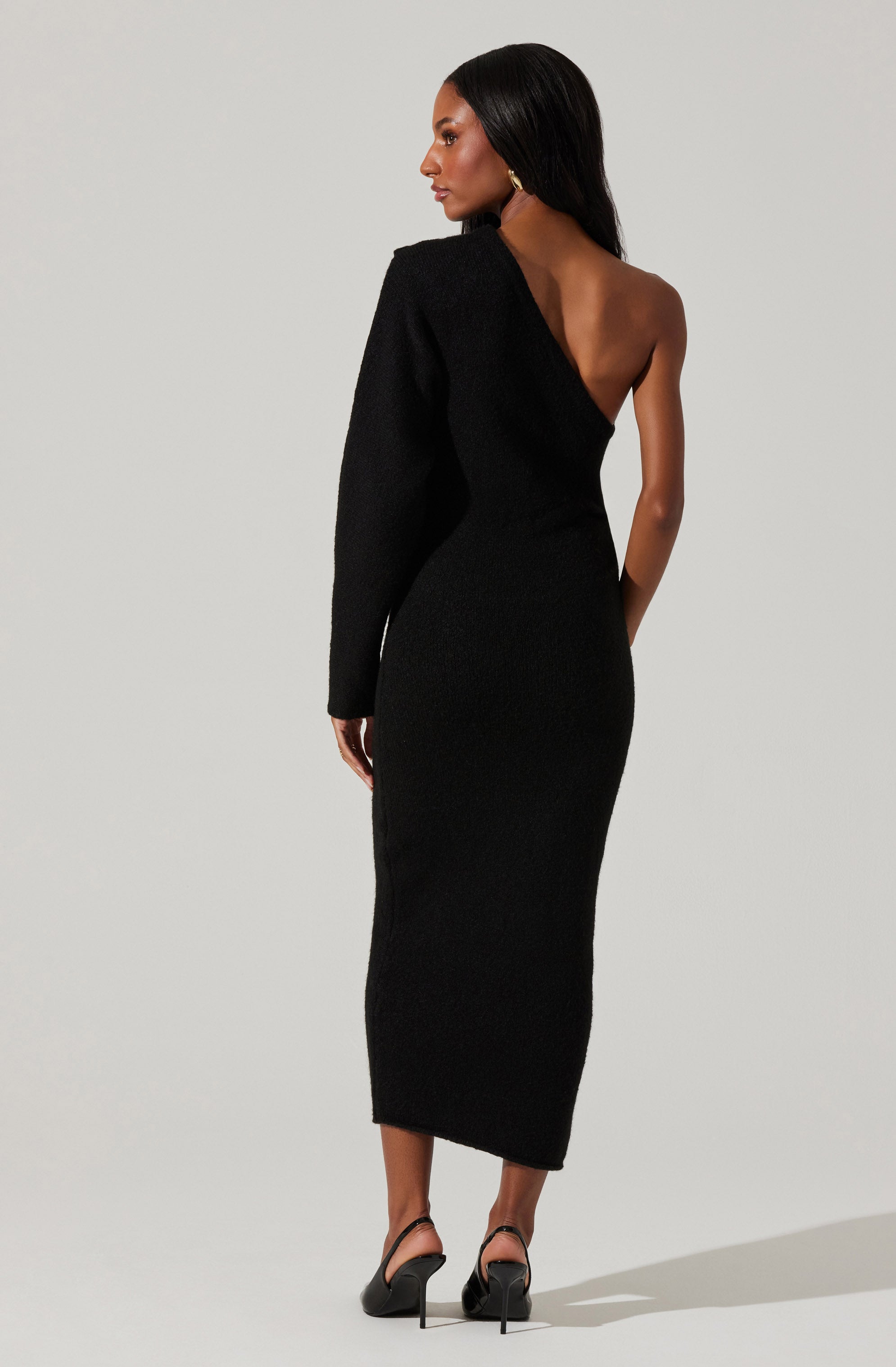 Finola One Shoulder Sweater Dress for Women - Elegant Knit Bodycon Dress for Party, Date Night & Fall Fashion | Soft Stretchy Comfortable Outfit