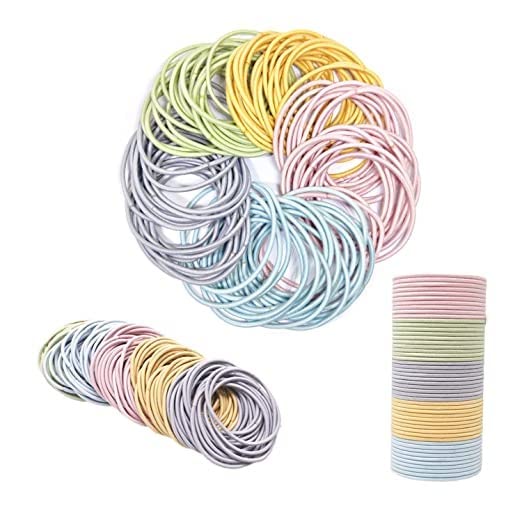 Pastel Color Hair Ties for Women & Girls - 25pcs Soft Elastic Ponytail Holders, No-Slip Rubber Bands for School, Workout, Office & Everyday Hairstyling