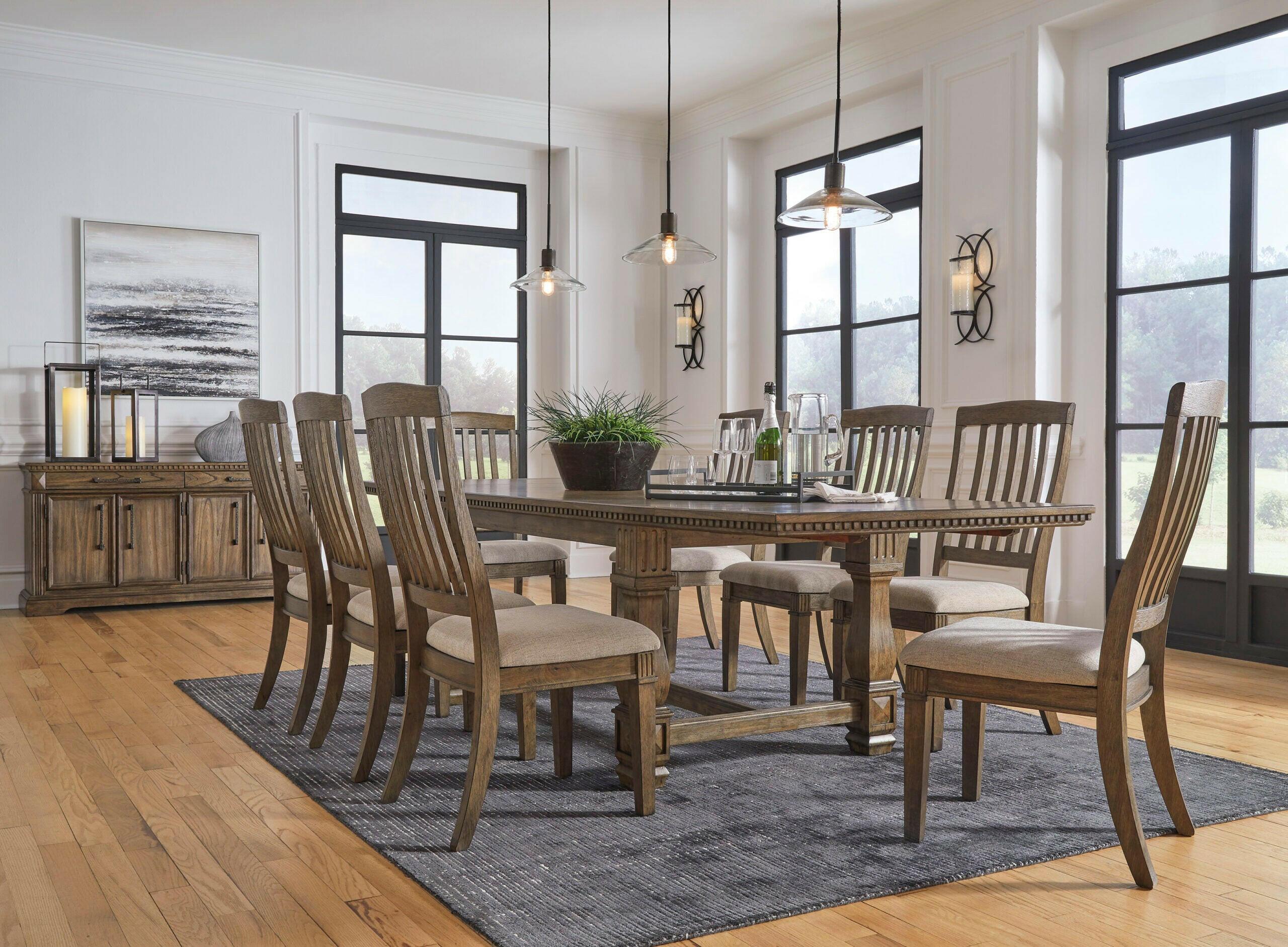 Marksburg Dining Table Set with 6 Chairs - Modern Kitchen & Dining Room Furniture for Family Gatherings & Dinner Parties