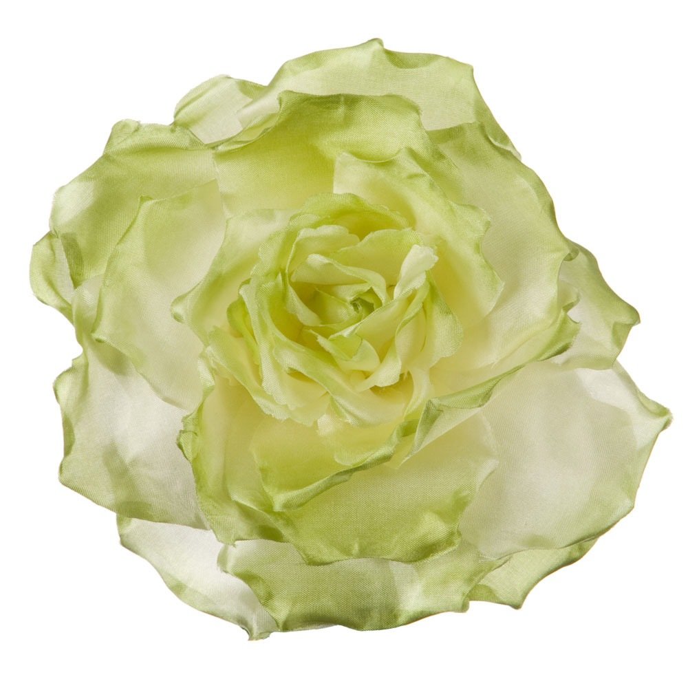 Large Open Rose Silk Two Tone Hair Clip and Pin - Sage Green | Elegant Hair Accessory for Weddings, Parties & Special Occasions