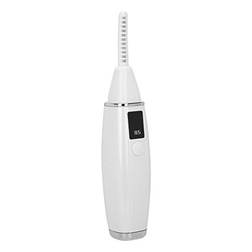 JM01 Electric Eyelash Curler - Rechargeable Heated Eyelash Curling Tool for Perfect Lashes | Home & Travel Beauty Essential | White