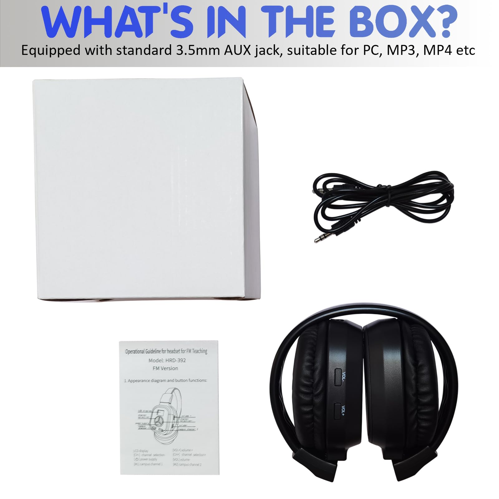 Portable FM Radio Headphones with LED Display - Lightweight Wireless Headset with Soft Ear Cushions for Walking, Jogging, Gym & Office Use - Clear Reception FM Receiver (AAA Batteries Not Included)