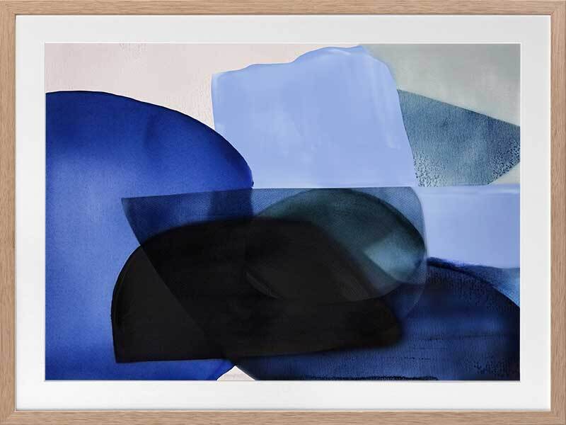 Ephemeral Depths Framed Wall Art Print - Modern Abstract Canvas Painting for Living Room, Bedroom & Office Decor