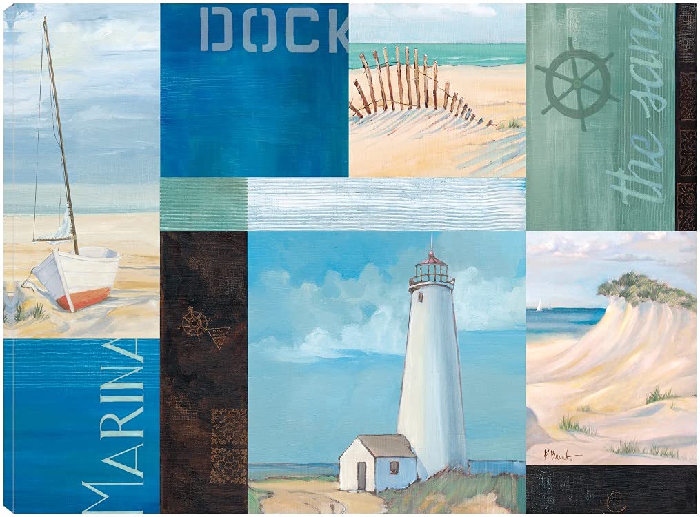Coastal Breeze II Canvas Wall Art - 32x24 Inch Beach Painting by Paul Brent - Ready to Hang Ocean Themed Decor for Living Room, Bedroom, Office & More - Perfect for Coastal, Nautical or Beach House Interior Design