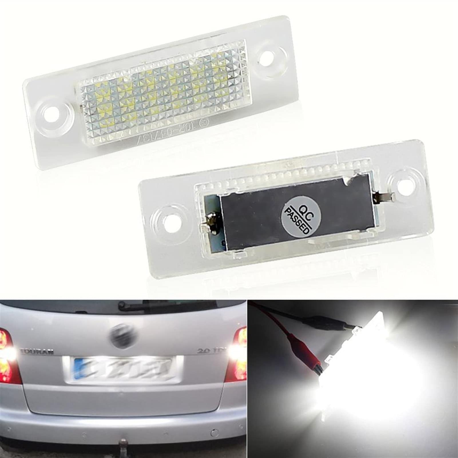 2PCS LED License Plate Lights for VW Transporter T5 Multivan Caravelle Eurovan Passat Caddy Touran Golf - Bright White Car Number Plate Bulbs Replacement - Perfect for Night Driving & Enhanced Vehicle Appearance