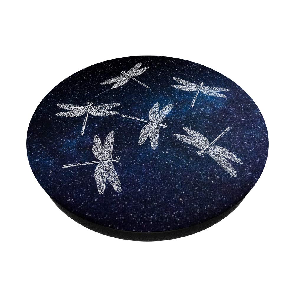 Dragonflies in Outer Space PopSockets PopGrip - Interchangeable Phone & Tablet Stand with Collapsible Kickstand | Perfect for Gaming, Video Calls & Hands-Free Viewing