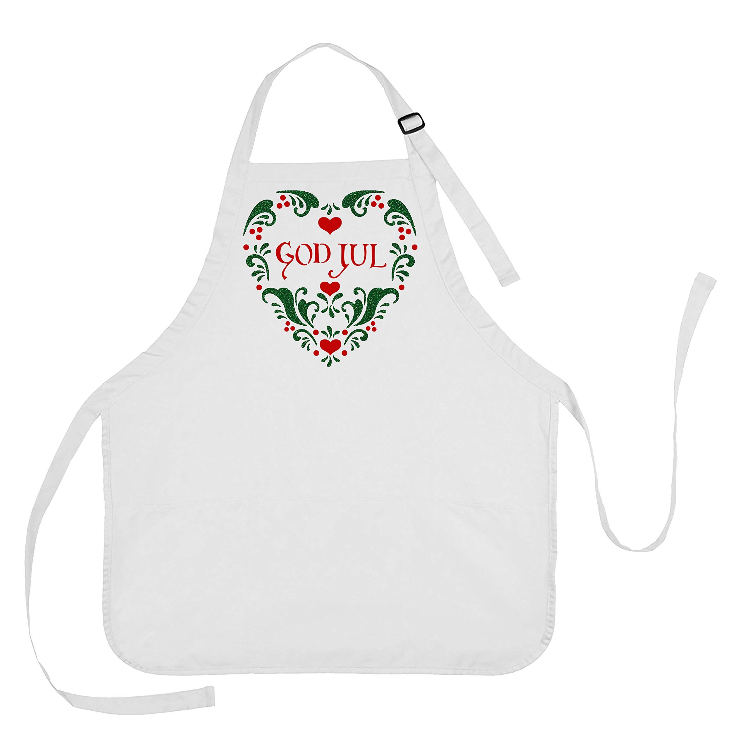 God Jul Christmas Apron - Festive Holiday Cooking Apron for Baking & Gifting - Perfect for Christmas Celebrations, Family Gatherings & Kitchen Decor