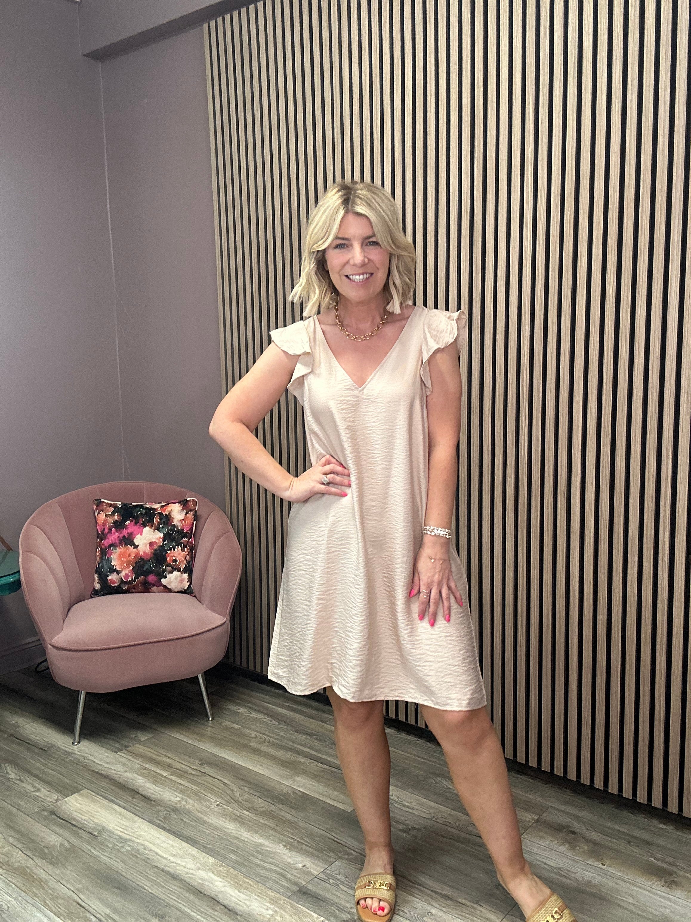 Kevina Women's Elegant Doeskin Dress - Perfect for Weddings, Parties & Special Occasions