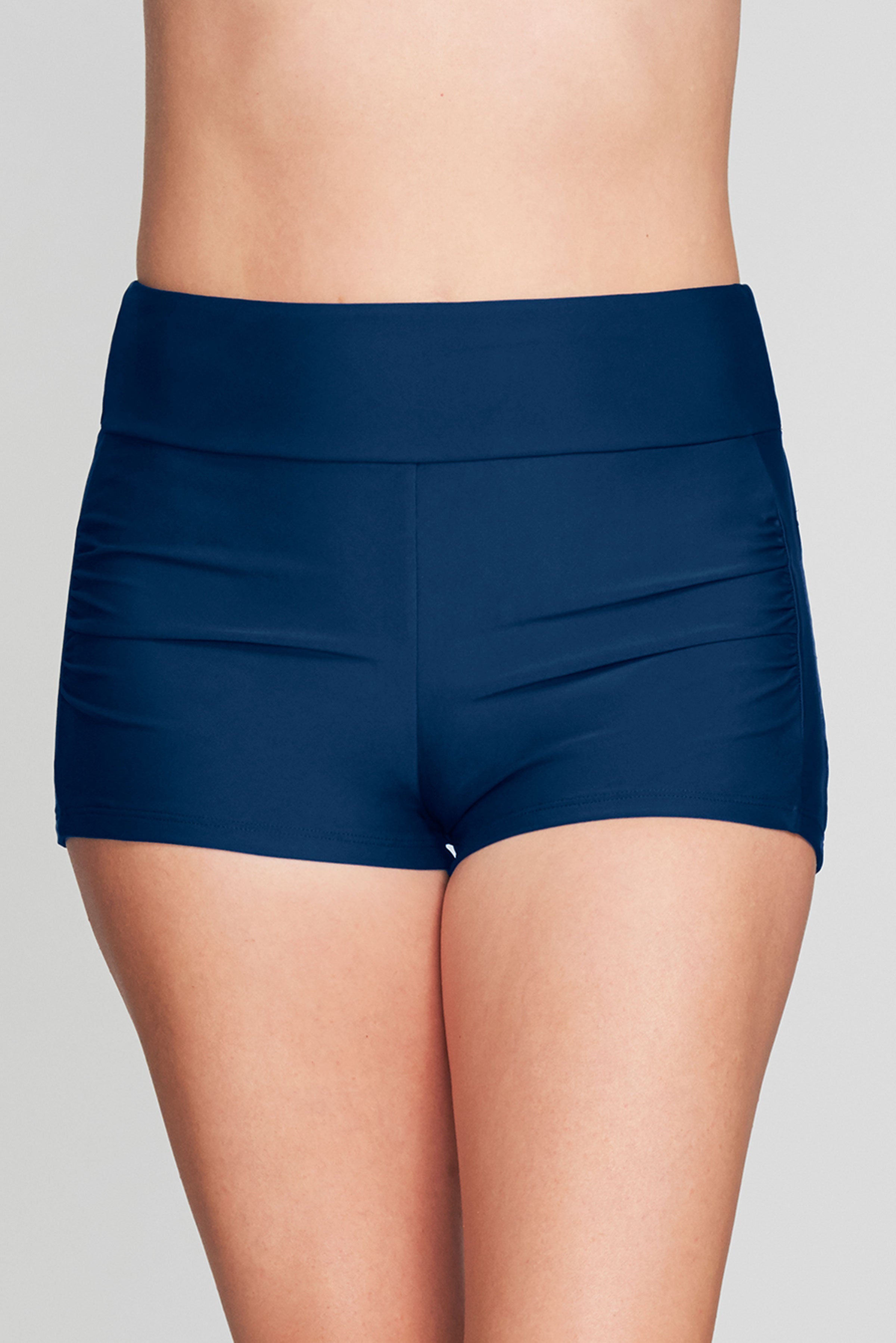 Men's Solid Navy Contouring Waistband Swim Shorts - Quick Dry Beachwear for Swimming, Surfing & Vacation