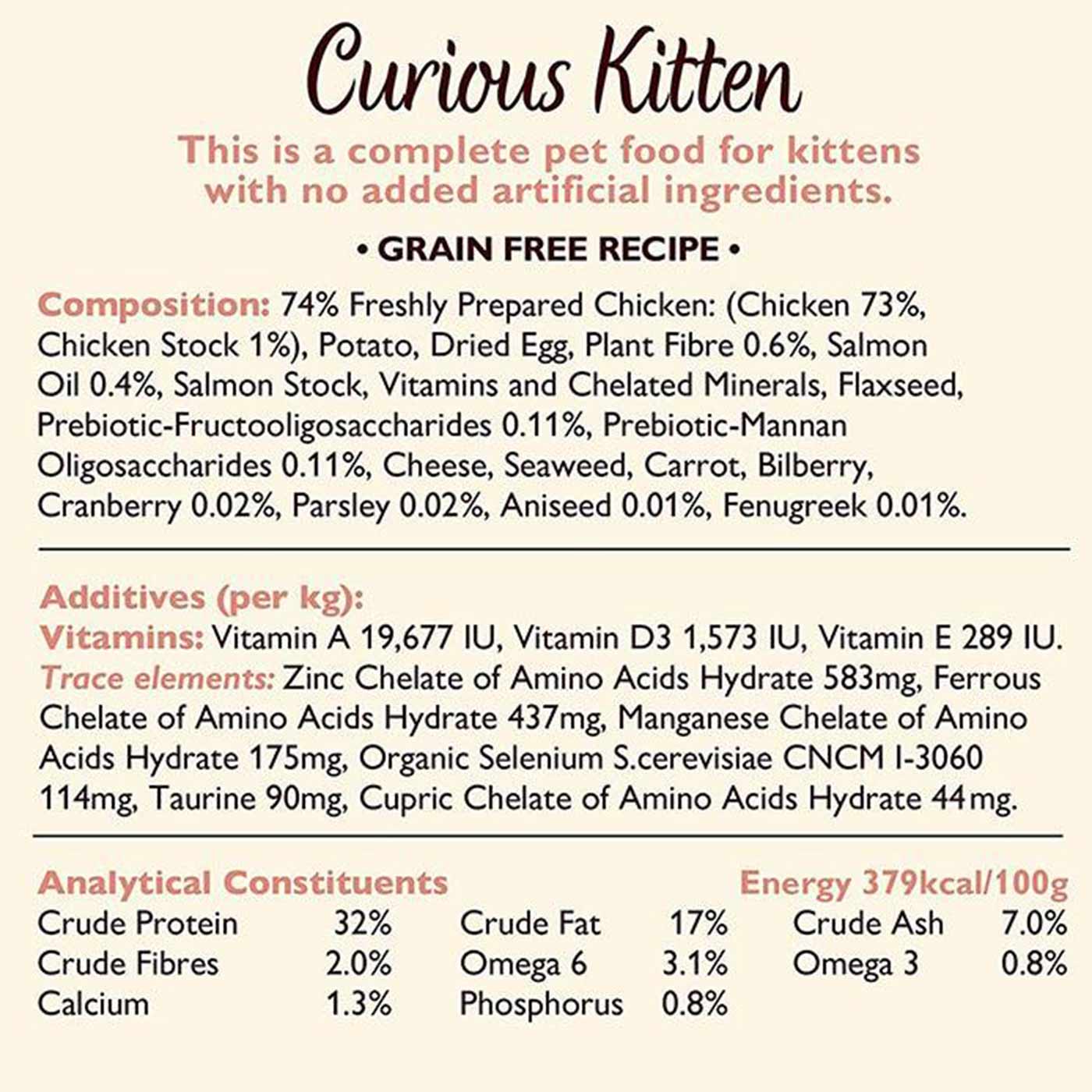 Lily's Kitchen Chicken & White Fish Kitten Dry Food 800g - Premium Grain-Free Kitten Food for Healthy Growth - Perfect for Indoor Kittens & Picky Eaters
