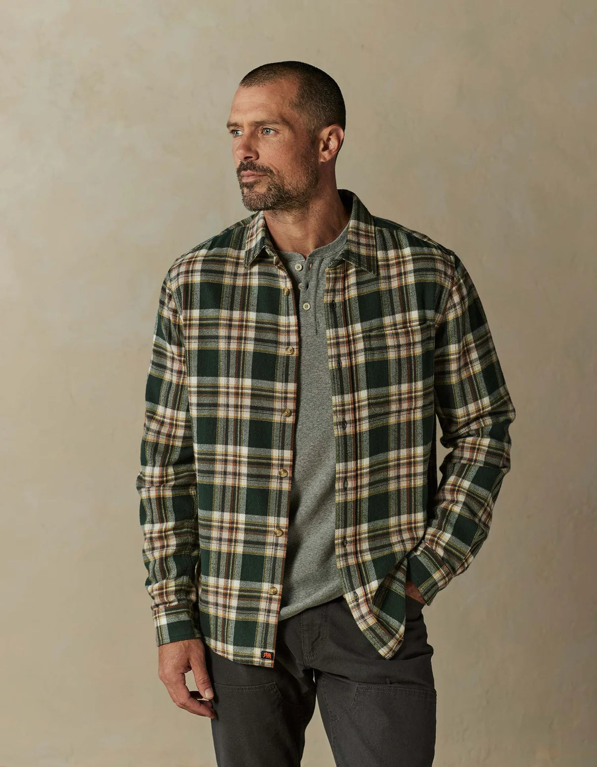 Louis Heavyweight Flannel Overshirt for Men - Warm Plaid Shacket Jacket for Fall & Winter - Casual Layering, Outdoor Activities, and Workwear