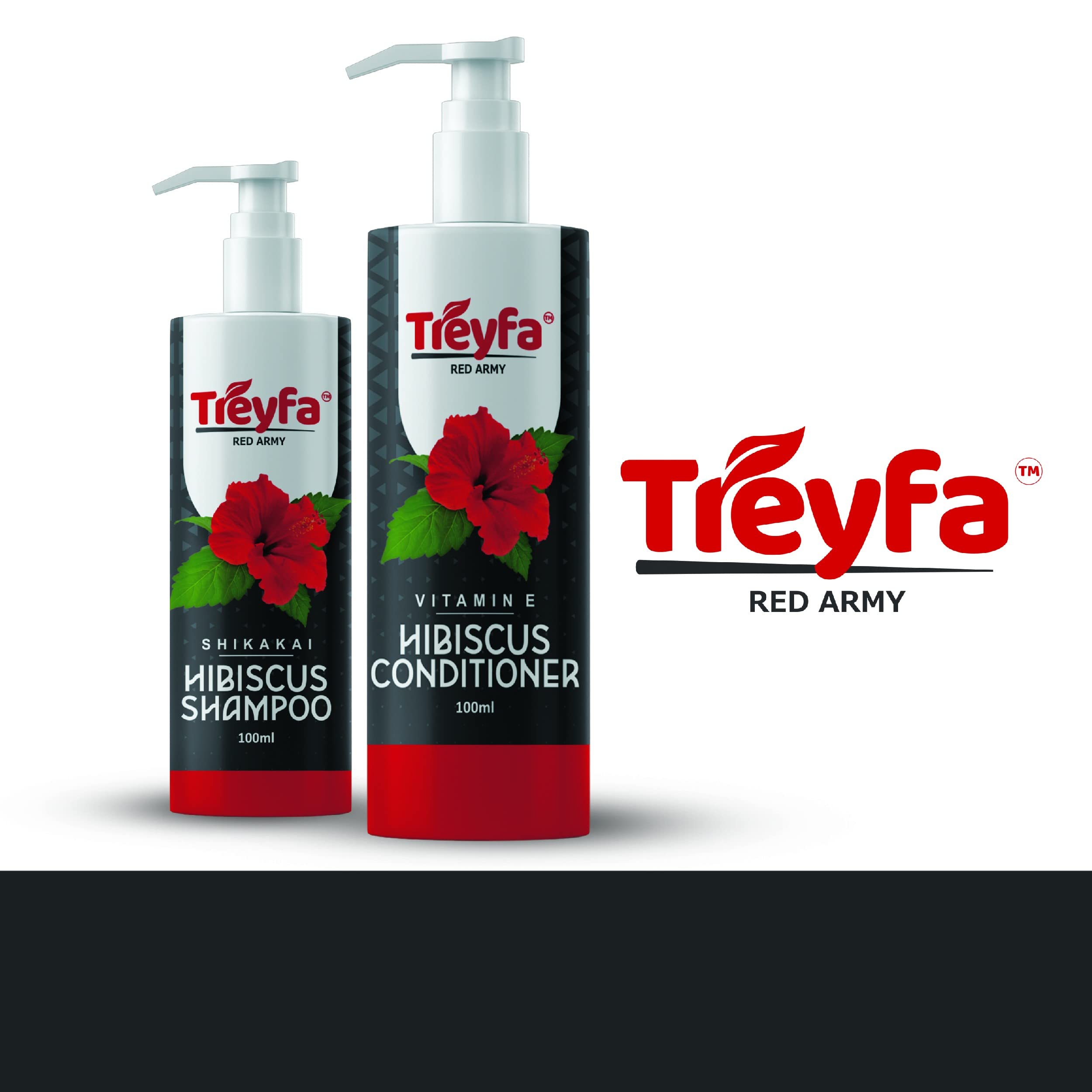 Treyfa Hibiscus Hair Growth Conditioner for Women & Men - Sulfate, Paraben & Silicone Free with Hibiscus, Amla, Onion & Vitamin E - 100ML | Promotes Hair Growth, Reduces Hair Fall & Deeply Nourishes - Perfect for Daily Use & Damaged Hair Care