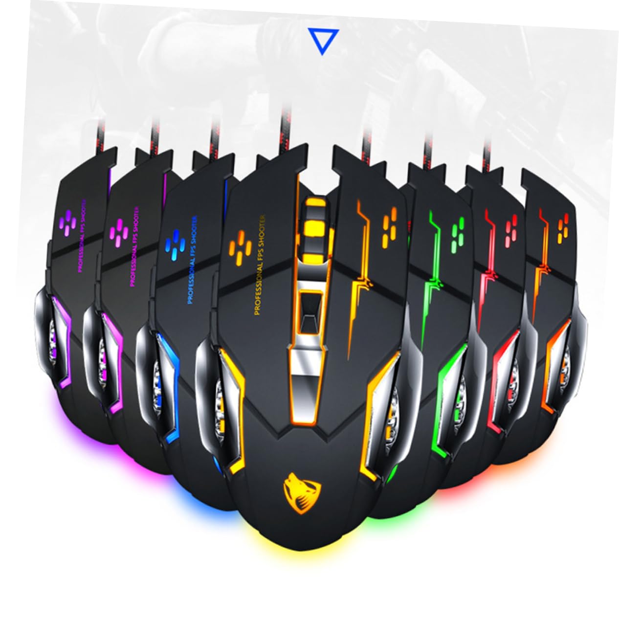 Jojofuny V6 Wired Optical Gaming Mouse with Programmable Buttons - USB Ergonomic Computer Mouse for Laptop & Desktop - Perfect for Gaming, Office Work & Graphic Design