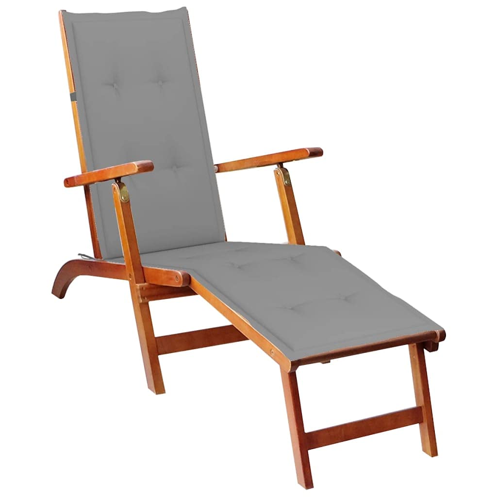 Premium Gray Deck Chair Cushion - 29.5