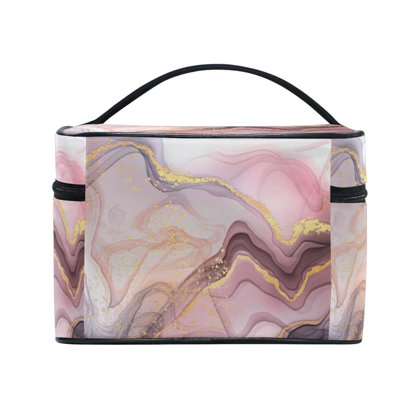 Exquisite Marble Ink Cosmetic Bag Organizer - Waterproof Zippered Makeup Pouch & Toiletry Case for Women & Girls | Perfect for Travel, Gym, and Daily Essentials Storage