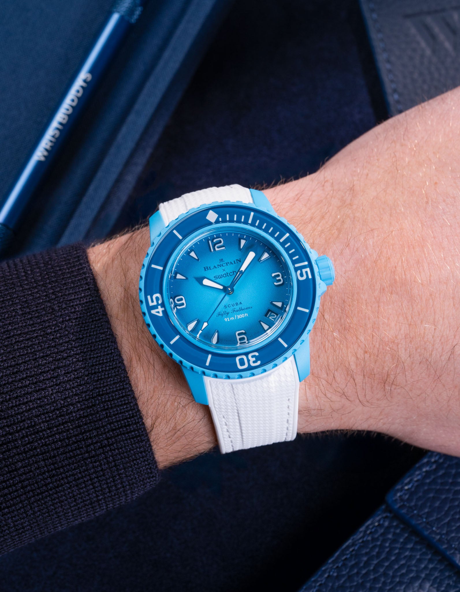 Premium Rubber Watch Strap for Blancpain x Swatch Blue Lagoon - Durable & Comfortable Replacement Band for Swimming, Diving & Everyday Wear