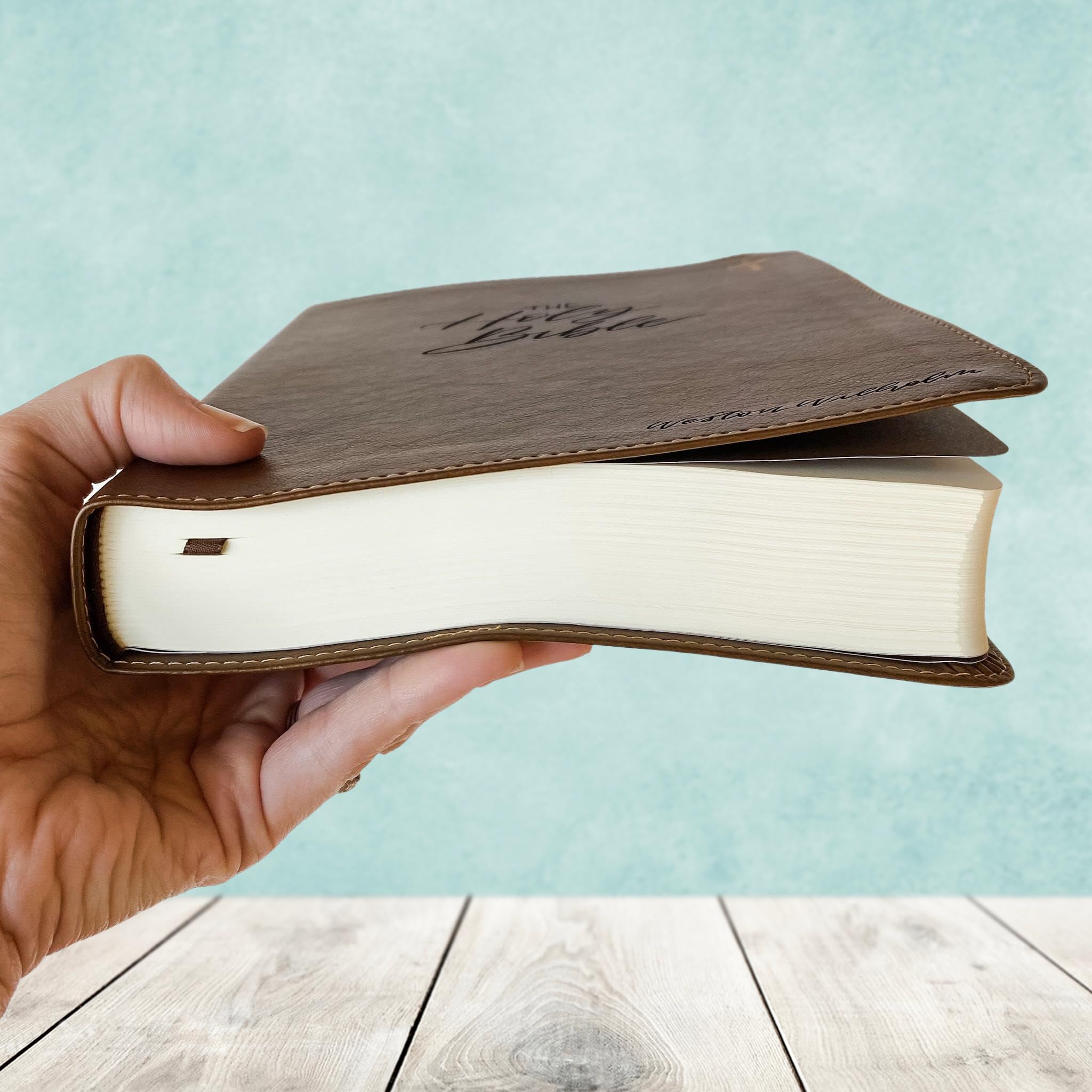 Hand Lettered & Laser Engraved NIV Journaling Bible - Personalized Christian Gift with Custom Name Engraving - Perfect for Bible Study, Prayer Journaling & Faith-Based Gifting