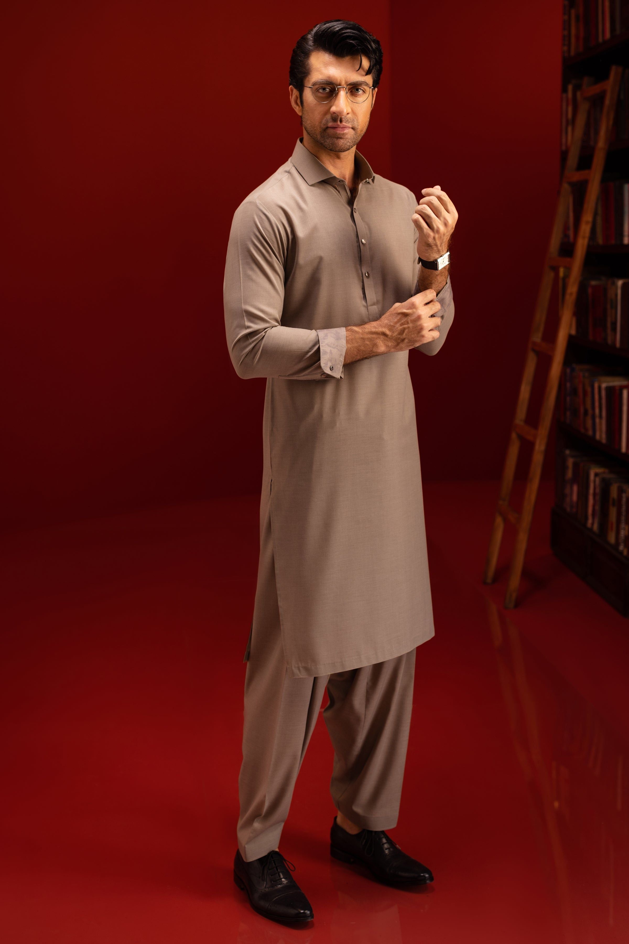 Stylish Blended Brown Shalwar Kameez for Men & Women - Premium Cotton Mix Ethnic Outfit - Perfect for Cast & Crew, Weddings & Cultural Events