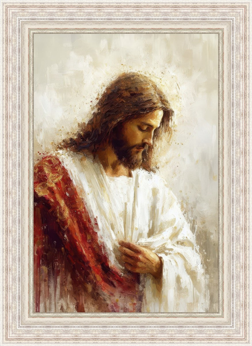 Jesus Christ in Red Robes - Religious Wall Art for Home & Church Decor - Perfect for Prayer Rooms, Sunday Schools & Christian Gifts
